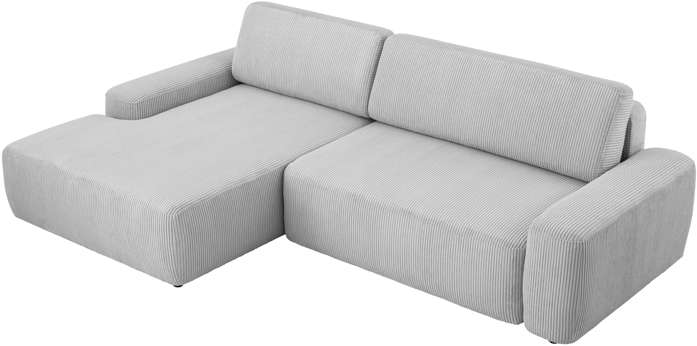 INOSIGN Ecksofa »TORGE (264cm), Schlafsofa in Cord, Samtvelours o Struktur fein, L-Form«, Schlaffunktion, Bettkasten, Liegefläche: 125/210 cm