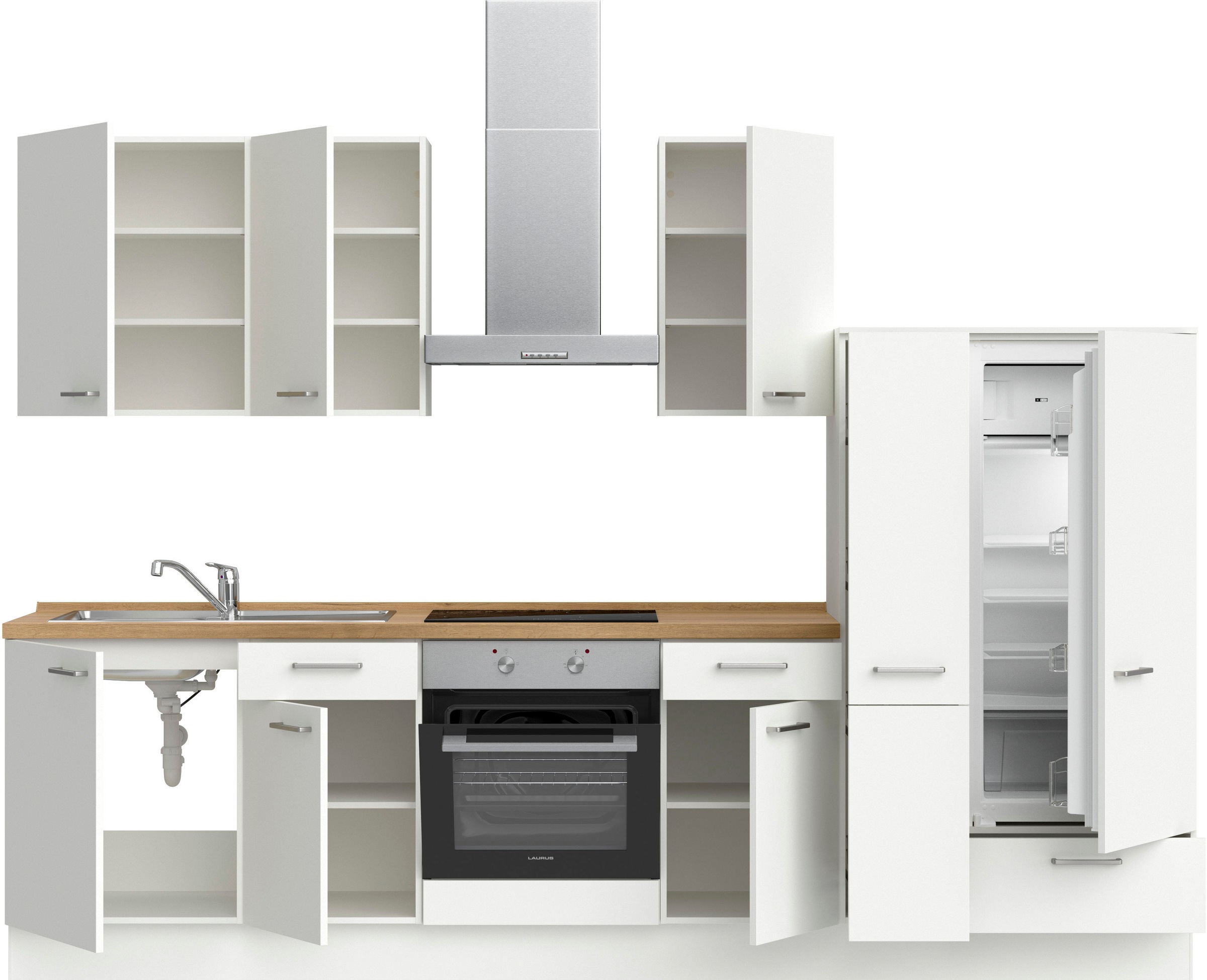 nobilia® Küchenzeile »"Touch I"«, vormontiert, Ausrichtung wählbar, Breite 300 cm, wahlw. mit E-Geräten