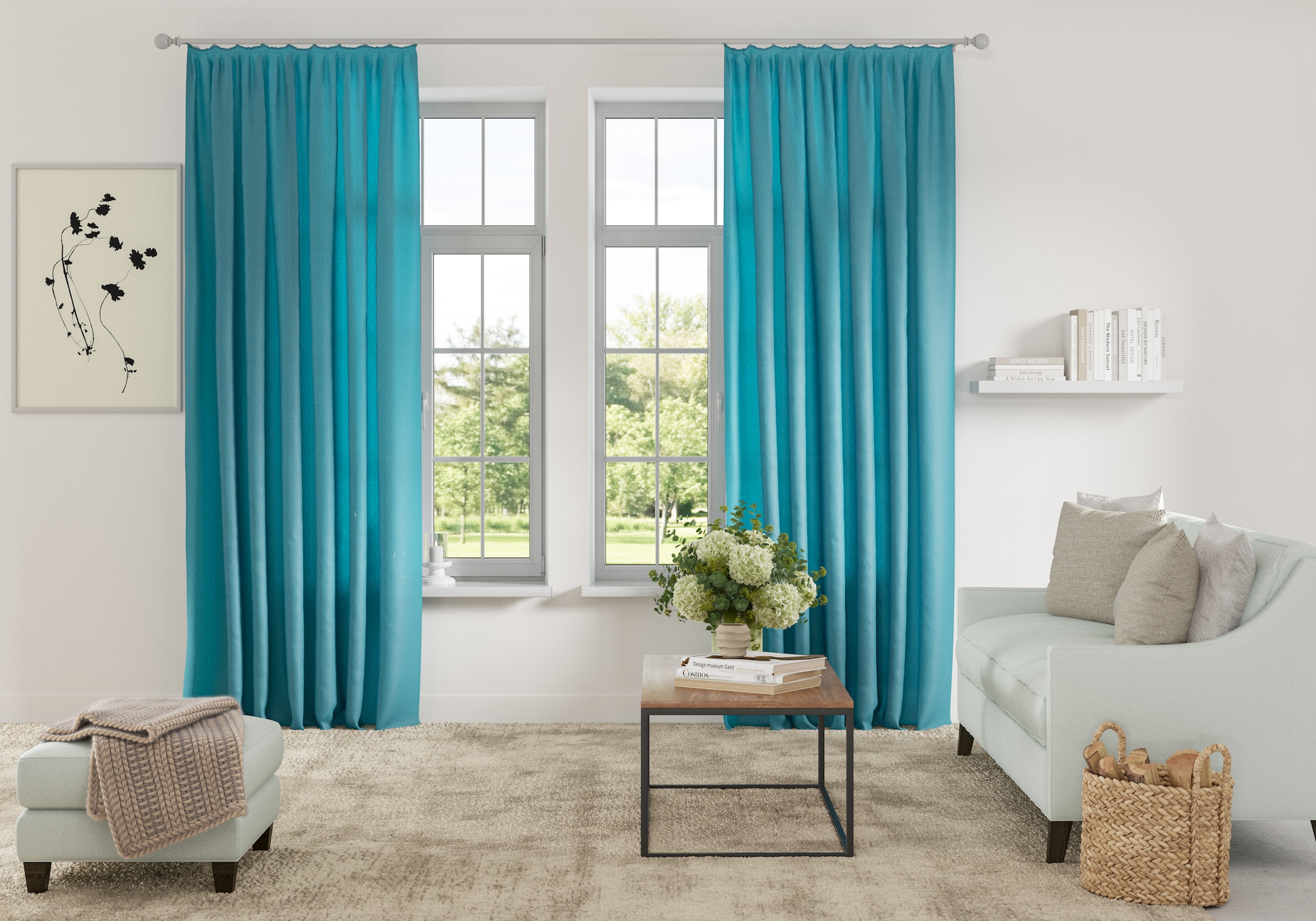 OTTO home "Parry" Kräuselband 2 Stk. tlg. 2-er Set, blickdicht, monochrom, günstig online kaufen