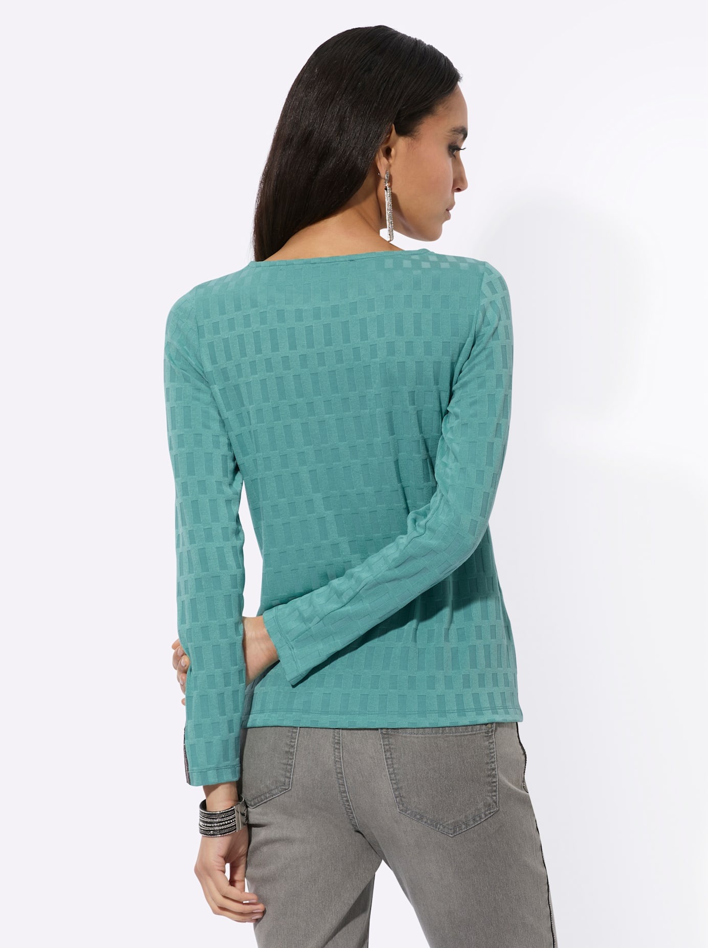 creation L Langarmshirt »Jacquard-Shirt«, (1 tlg.)