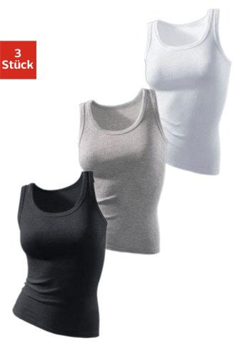 H.I.S Tanktop 3er-Pack, aus luftiger Rippqualität aus Baumwolle
