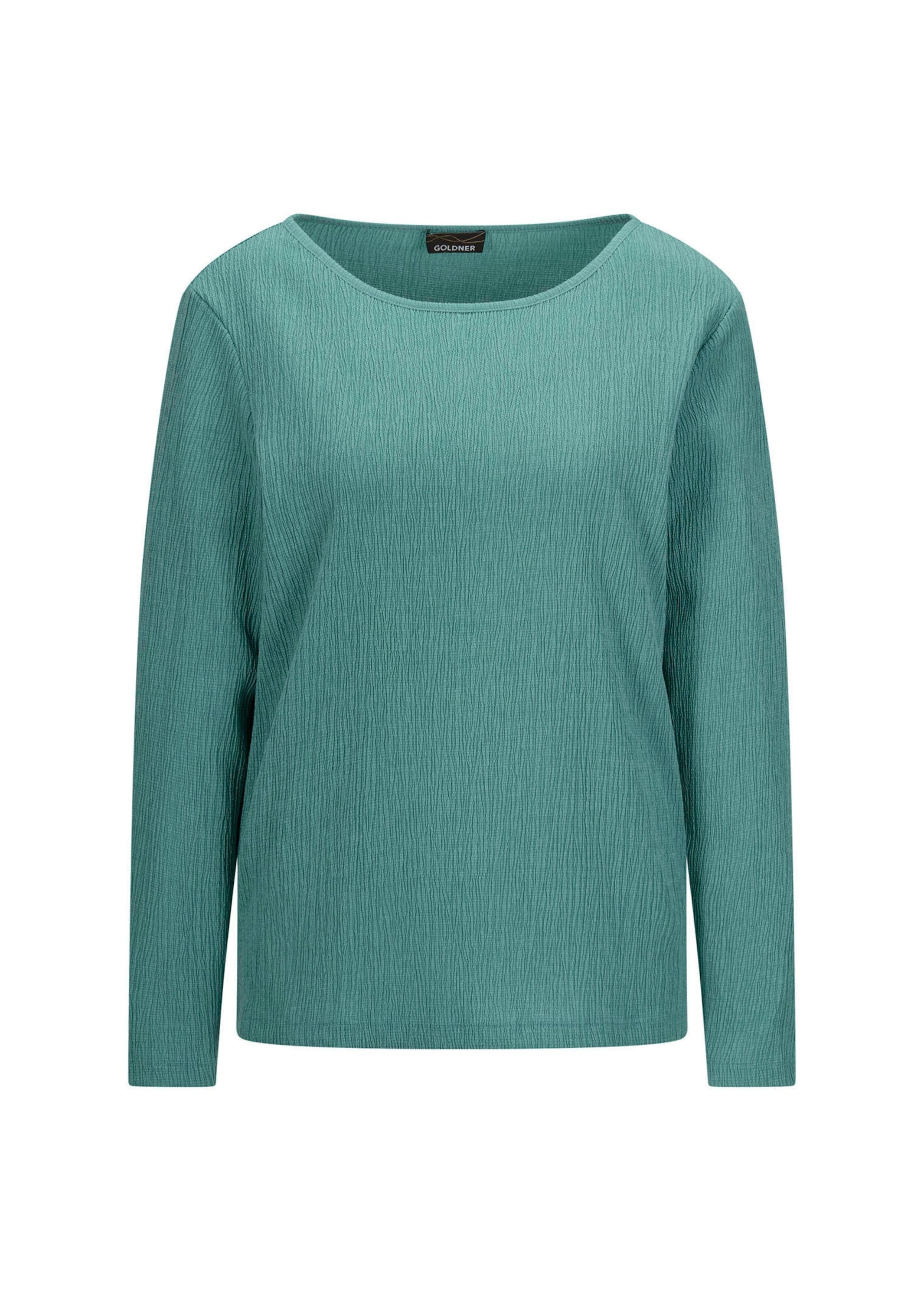 GOLDNER Langarmshirt "Kurzgröße Langarm Melange Jersey-Oberteil" U-Boot-Aus günstig online kaufen