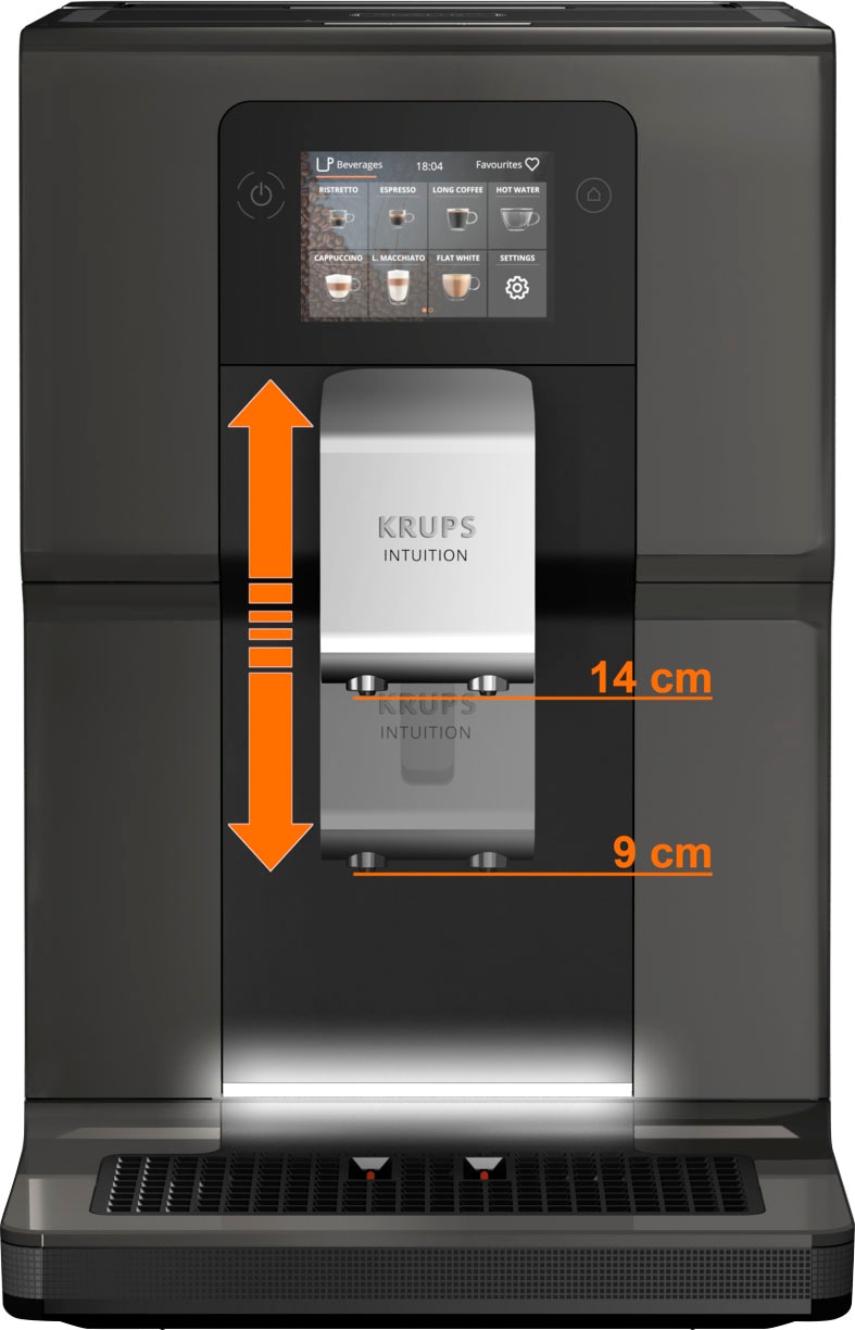 Krups Kaffeevollautomat »EA872B Intuition Preference«, 3,5"-Farb-Touchscreen, intuitive farbige Lichtanzeigen