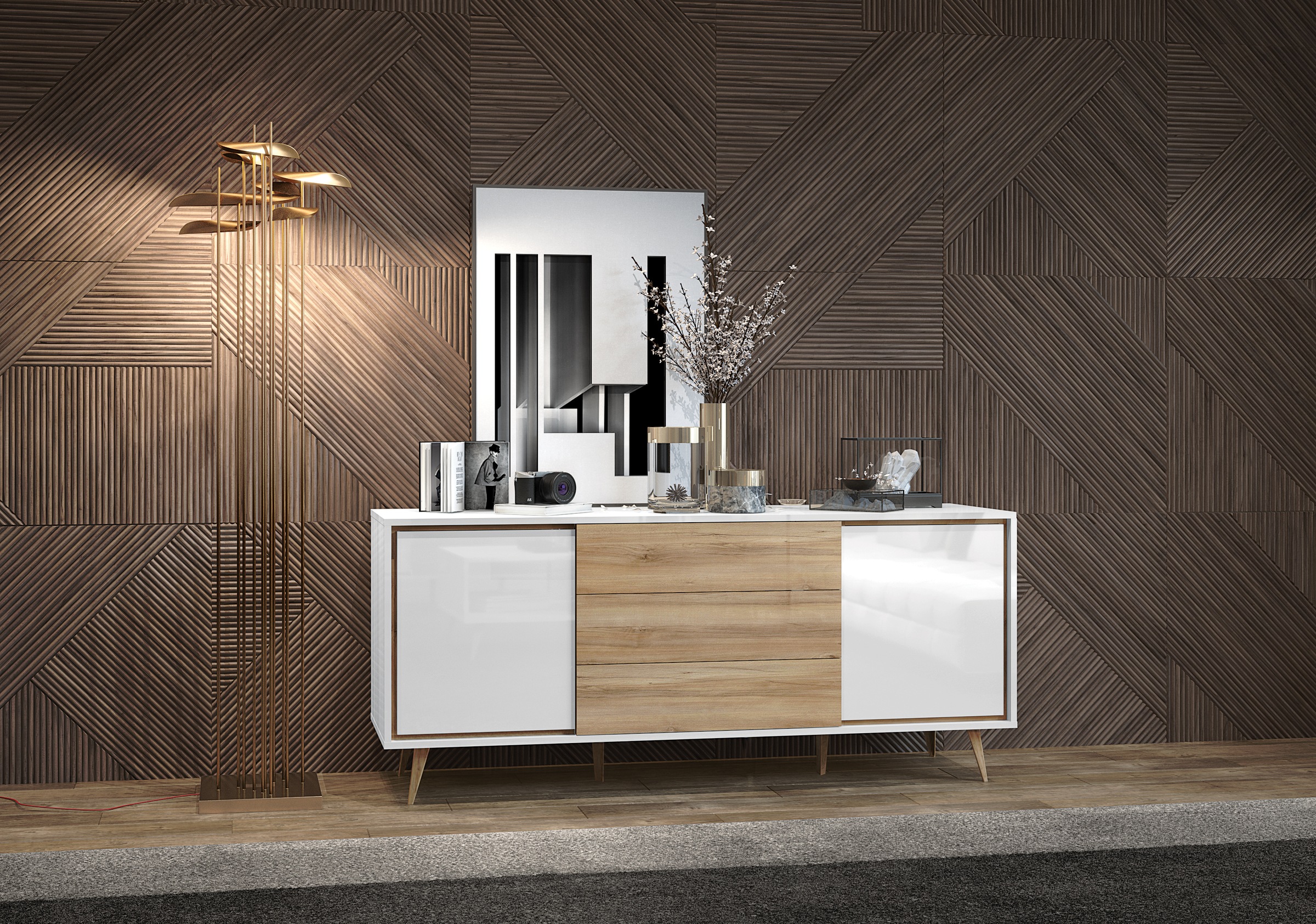 OTTO home Kommode "Vida" (H/B/T): 78/180/47cm, UV lackiert, hochglänzend, S günstig online kaufen