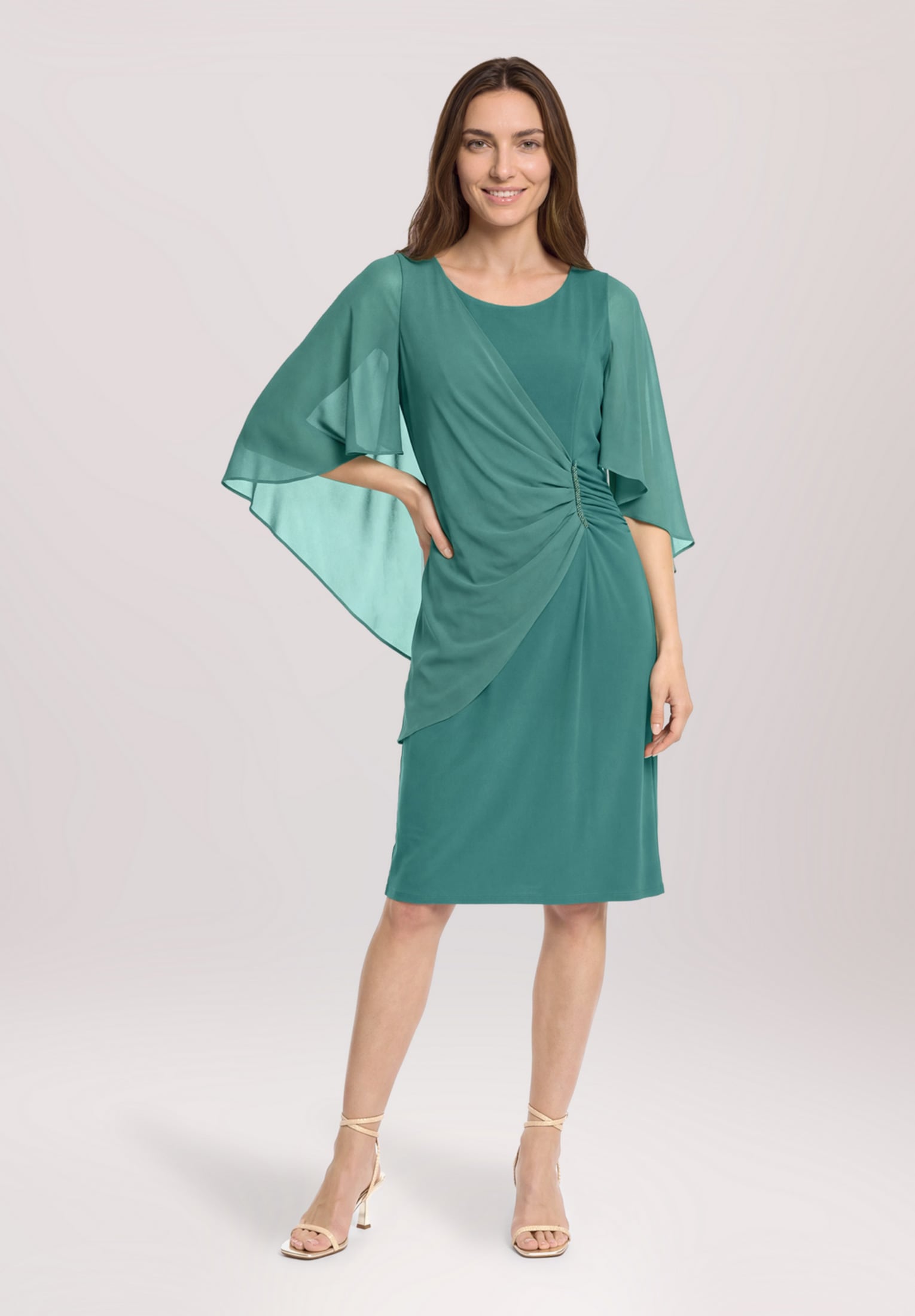 Vera Mont Cocktailkleid »Damen mit Raffung« Ohne Tasche Materialmix