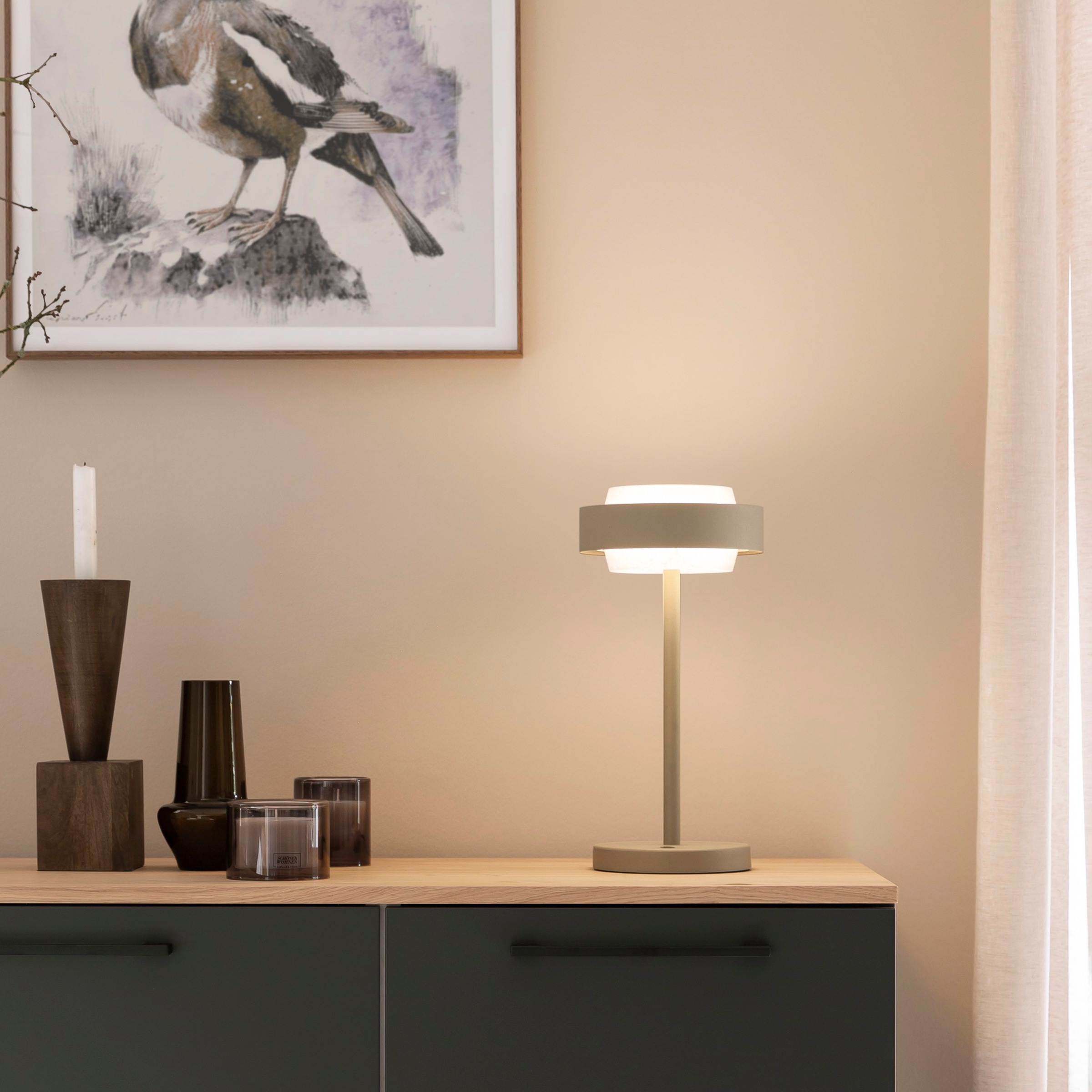 SCHÖNER WOHNEN-Kollektion LED Tischleuchte »ELMO« LED-Board 1 Stk. Warmweiß SCHÖNER WOHNEN Kollektion, Touchdimmer, Memoryfunktion