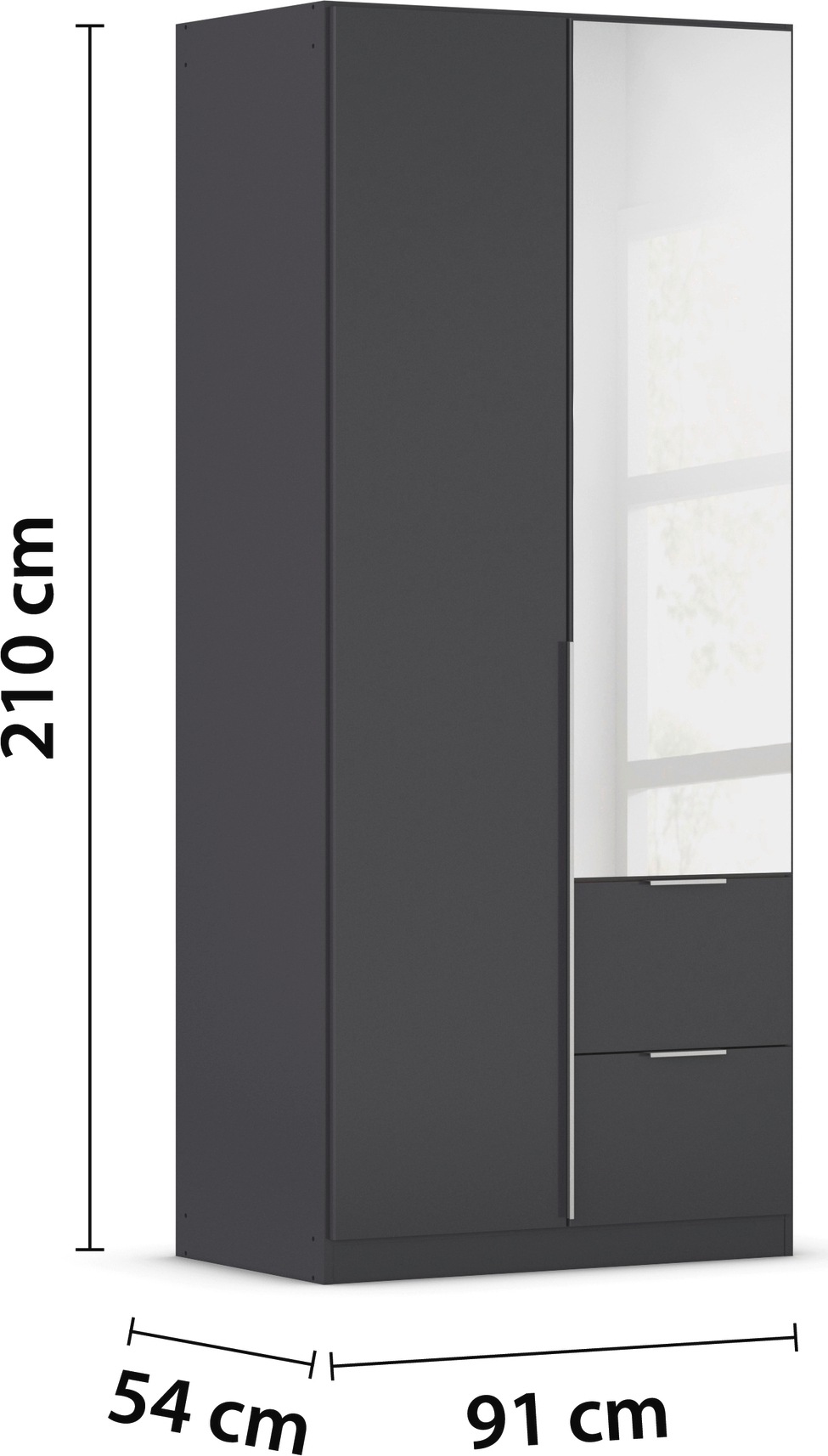 rauch Drehtürenschrank »Kleiderschrank Schrank Garderobe AGORDO mit Dekor- oder Hochglanzfront«, mit Außenschubkästen, in 6 Breiten und 2 Höhen MADE IN GERMANY