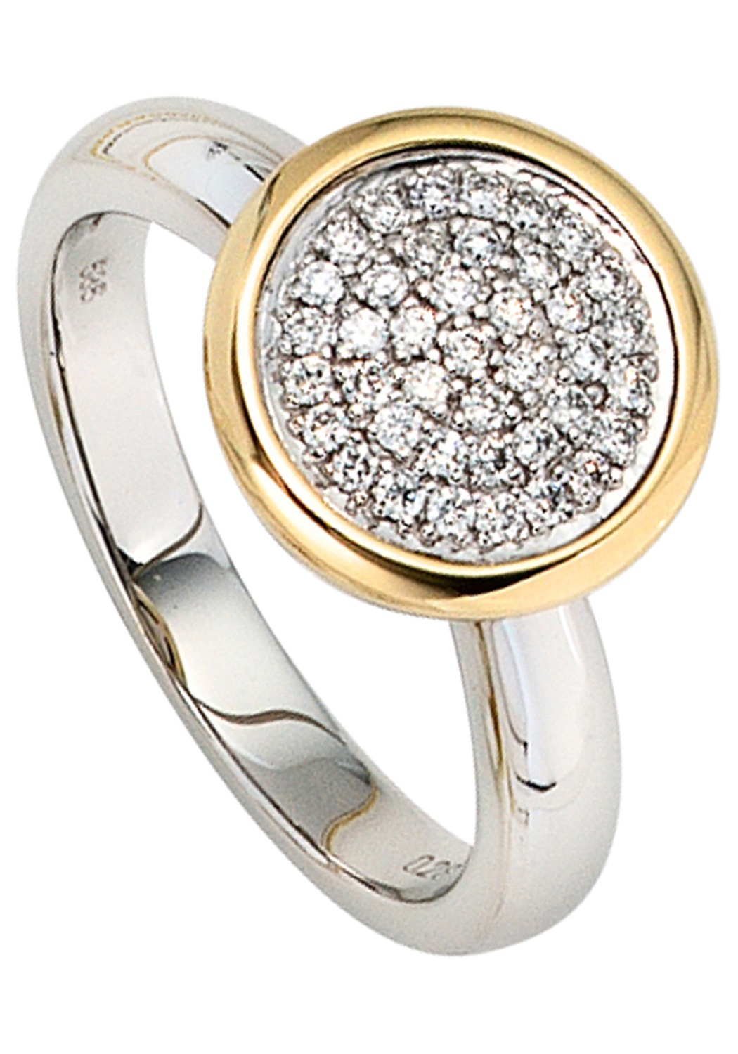 JOBO Diamantring 585 Gold bicolor mit 40 Diamanten