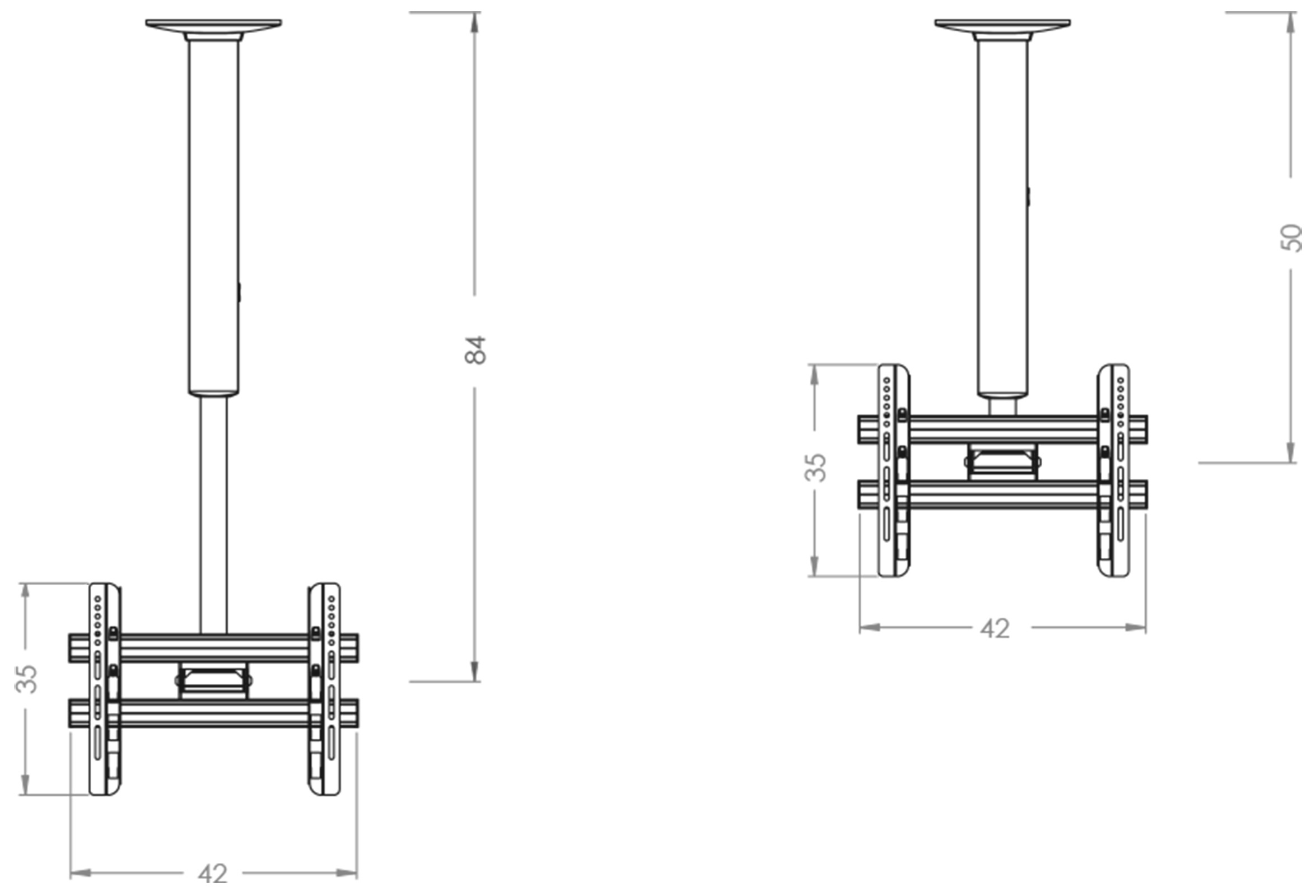 VCM TV-Deckenhalterung »Universal VESA TV Deckenhalterung CM3 Mini Double«