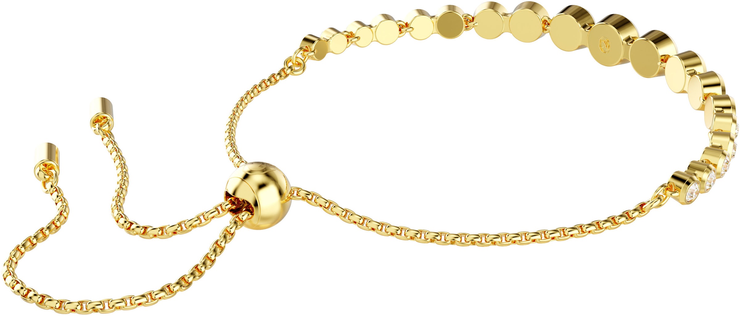 Armband SWAROVSKI "Schmuck Geschenk Imber Tennis Armkette", gelb (gelbgoldfarben, goldfarben, goldfarben), Armbänder, Damen, Metall, Armband, mit Swarovski Kristall 3