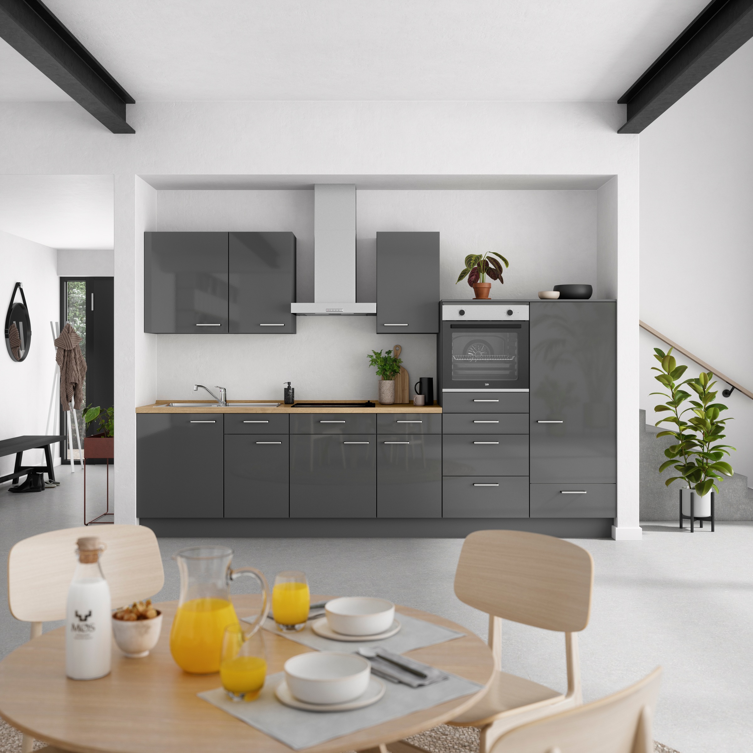 nobilia® Küchenzeile »"Flash I"«, vormontiert, Ausrichtung wählbar, Breite 330 cm, wahlw. mit E-Geräten