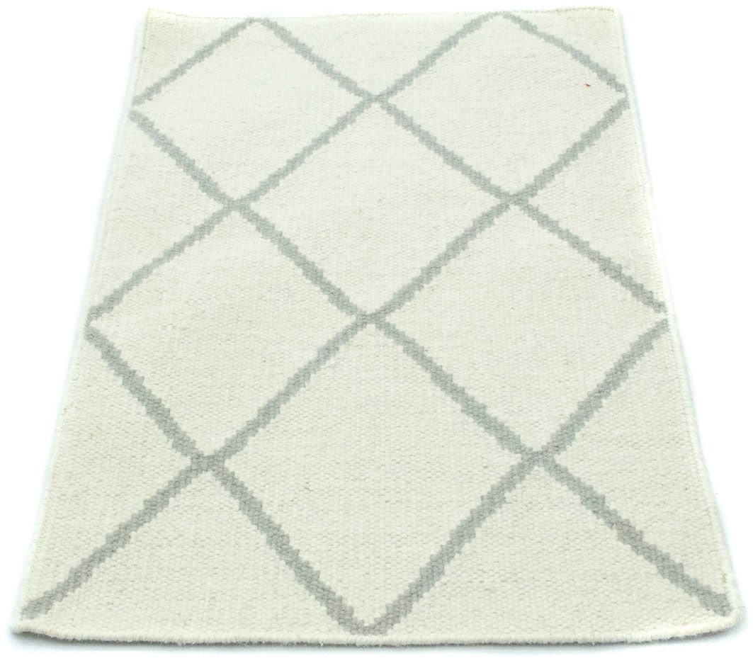 morgenland Wollteppich »Kelim Teppich handgewebt beige«, rechteckig, Kurzflor