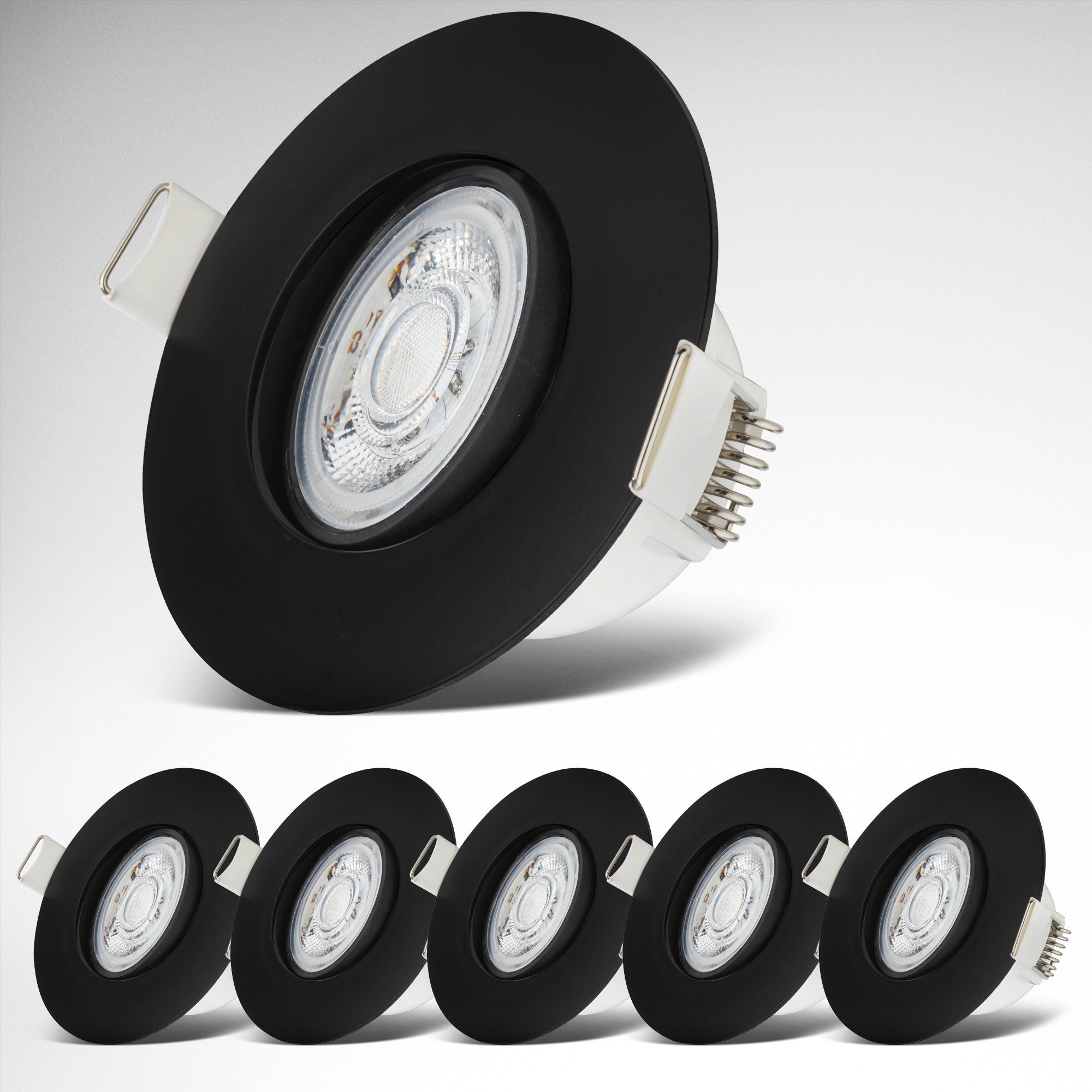 LED Einbauleuchten-Set, 6-teilig, Schutzart IP65, Strahler schwenkbar