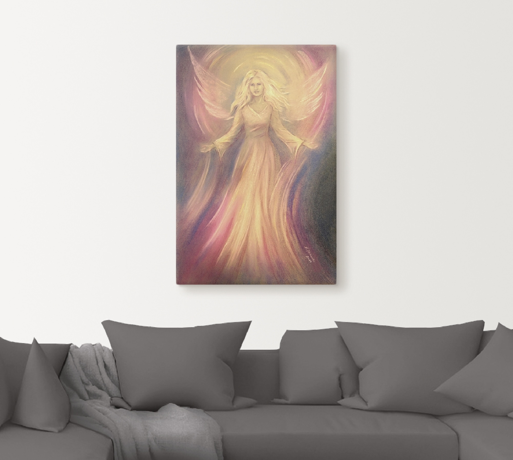 Spirituelle Wandbild Licht kaufen St.), BAUR »Engel versch. Liebe Religion, (1 Poster Artland | in - Größen als oder Wandaufkleber Alubild, Malerei«, Leinwandbild,