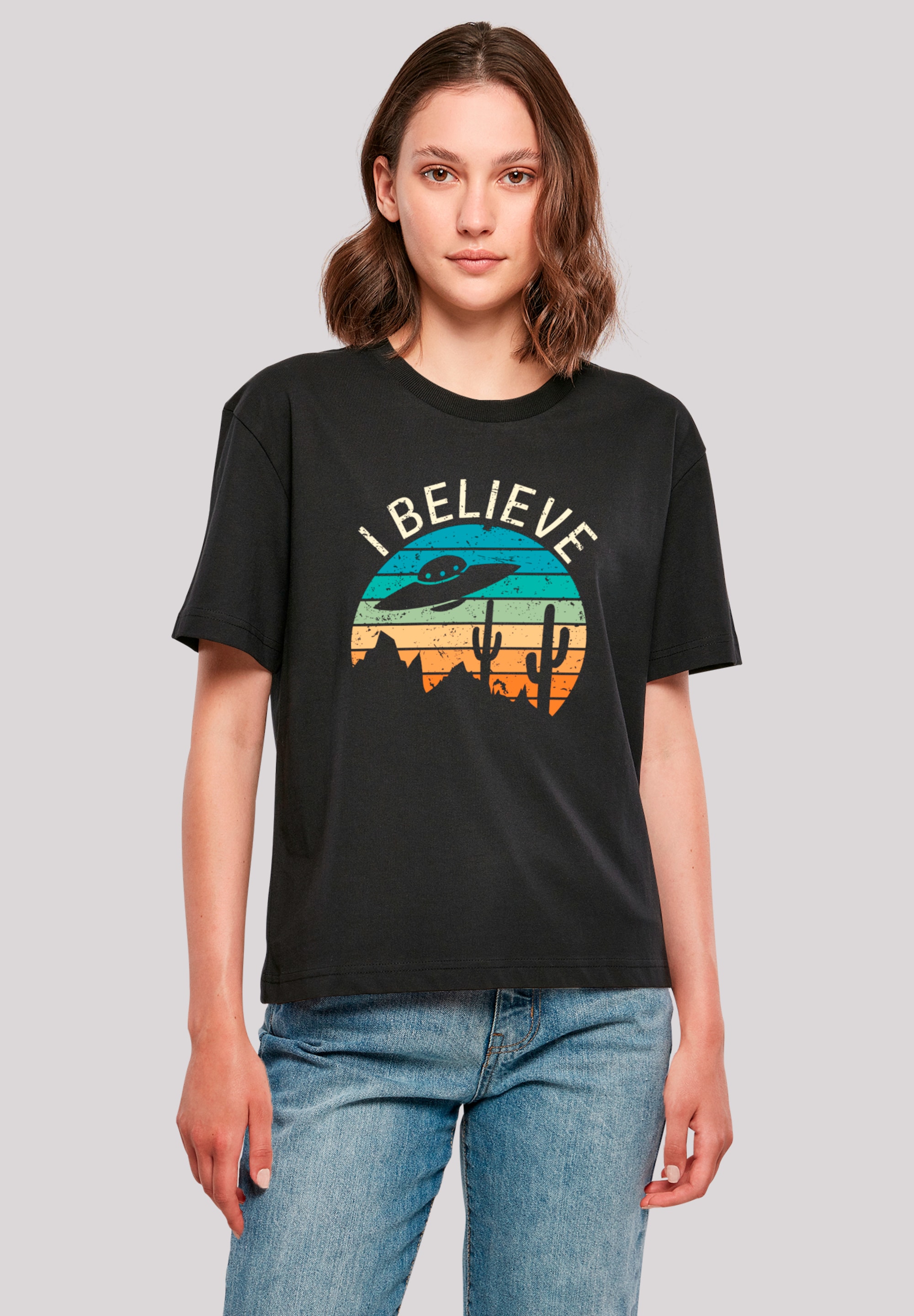 F4NT4STIC T-Shirt "I Believe UFO Alien Sunset", Premium Qualität günstig online kaufen