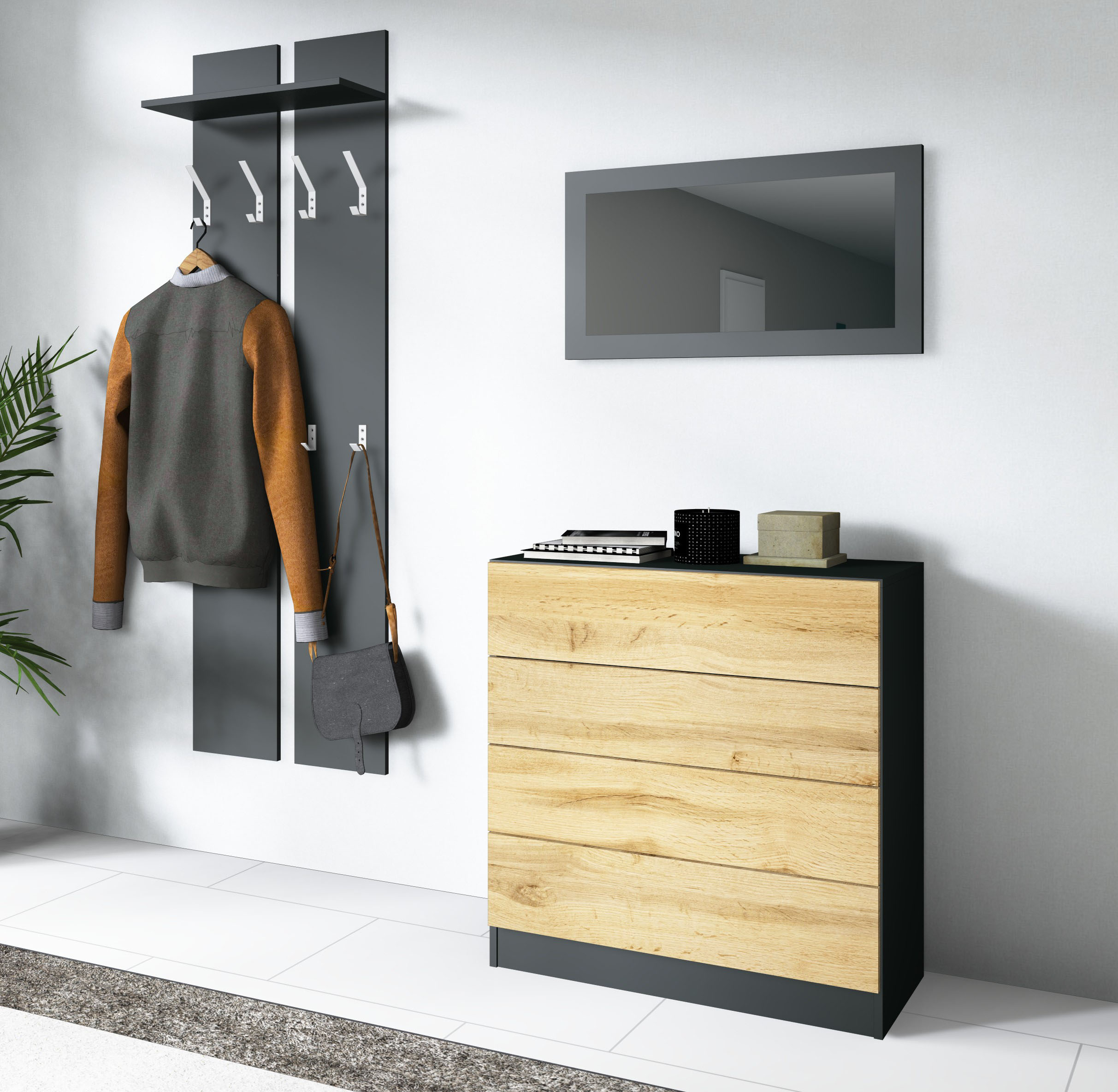 Thumbnail - borchardt Möbel Garderoben-Set "Vaasa 3" Set, 3 Stk. tlg.