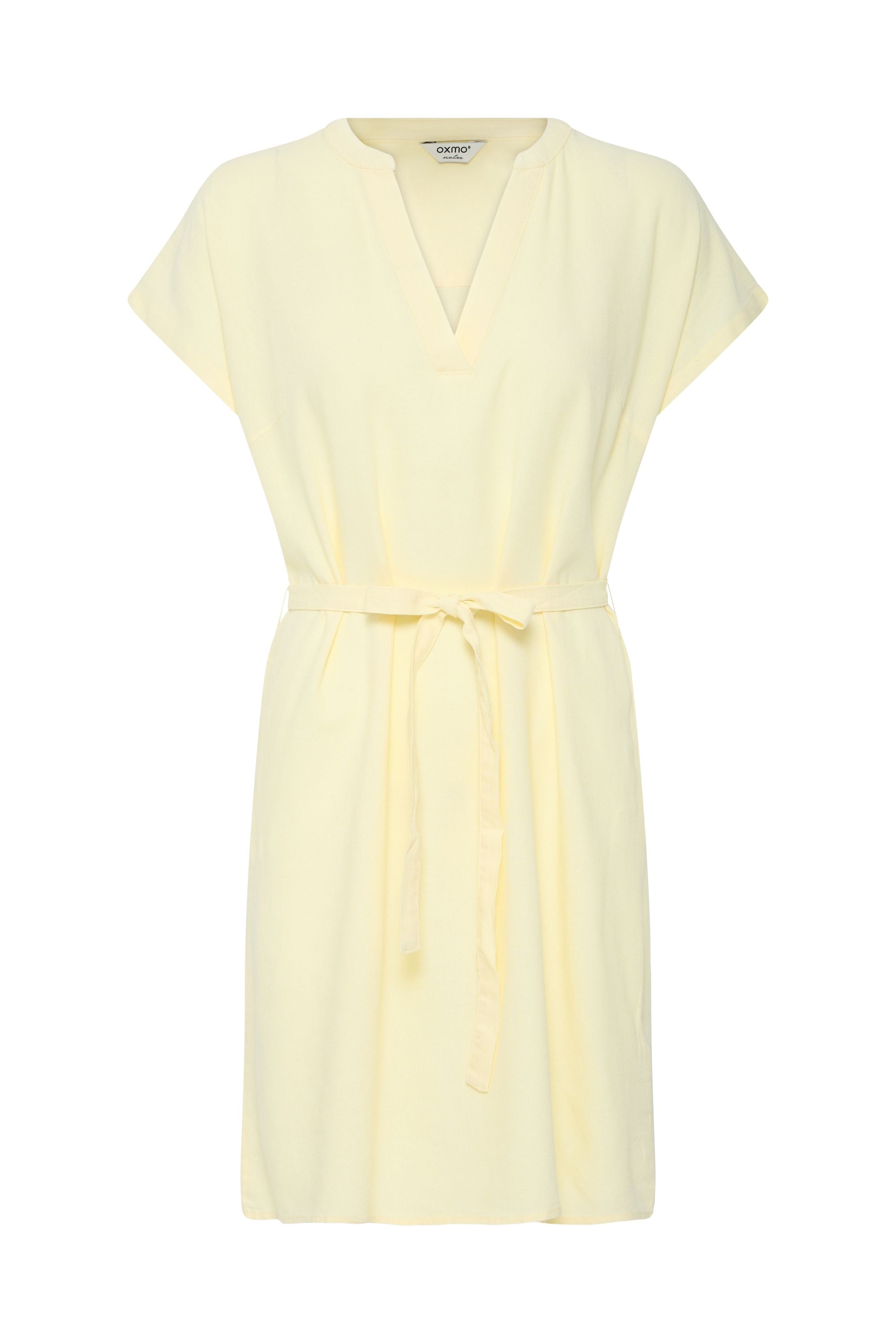 OXMO Minikleid "Minikleid OXNInna Linen Mix Vneck"