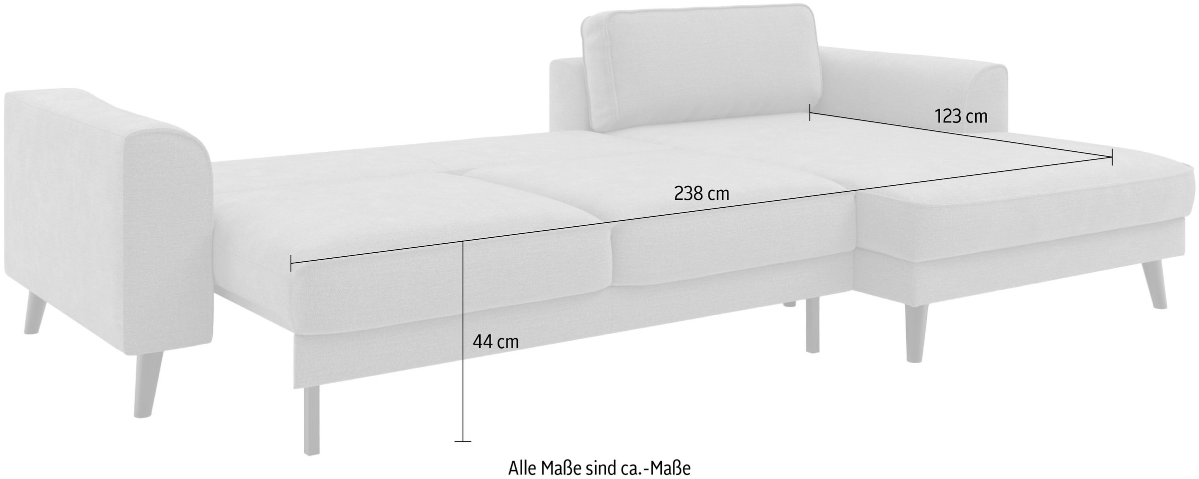 TRENDMANUFAKTUR Ecksofa »Lumber Jack, elegantes Designsofa, zeitlos modern, hoher Sitzkomfort«, wahlweise mit Bettfunktion u. Bettkasten, L-Form