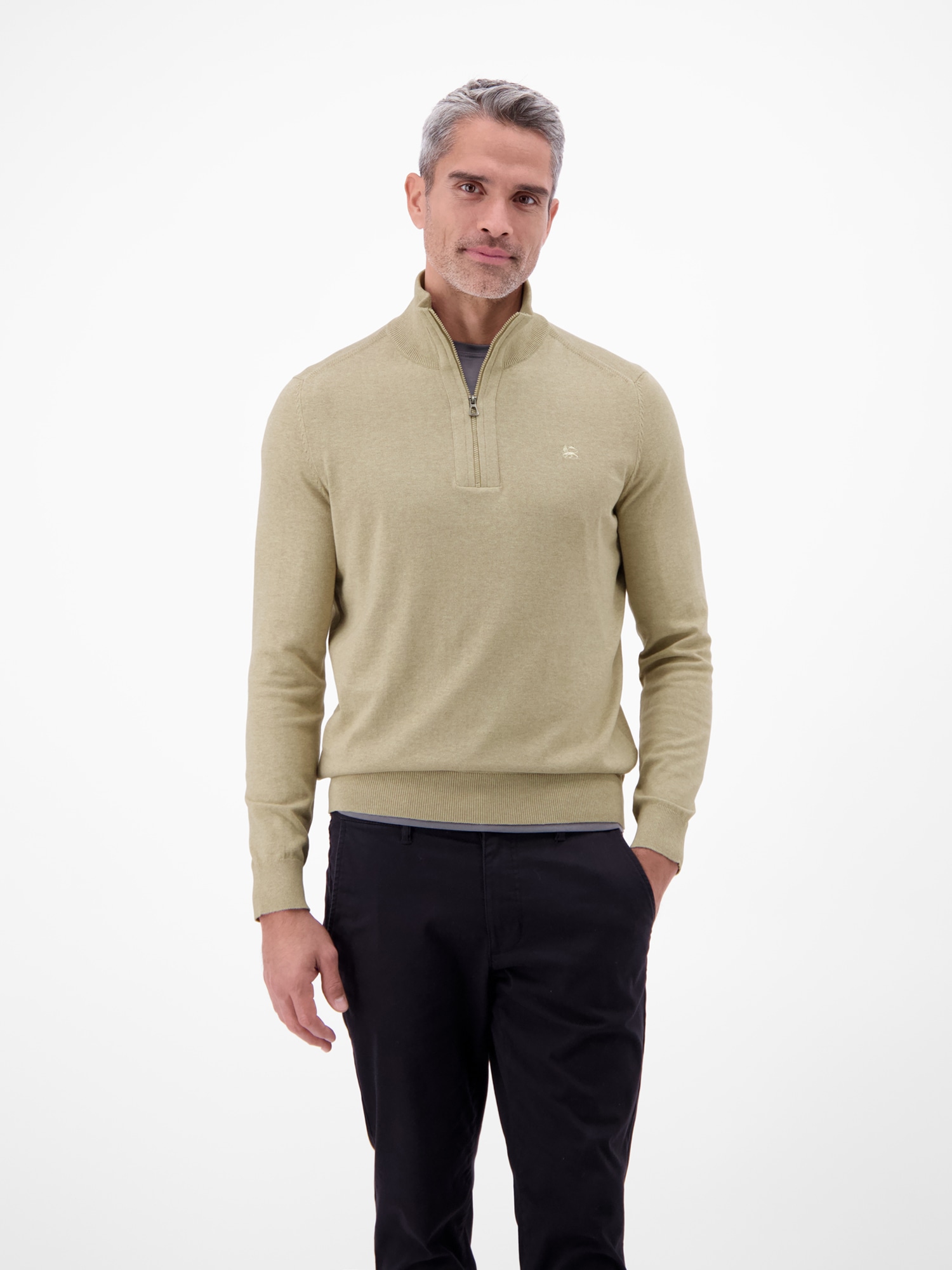 LERROS Troyer "Flachstrickpullover mit Troyerkragen"