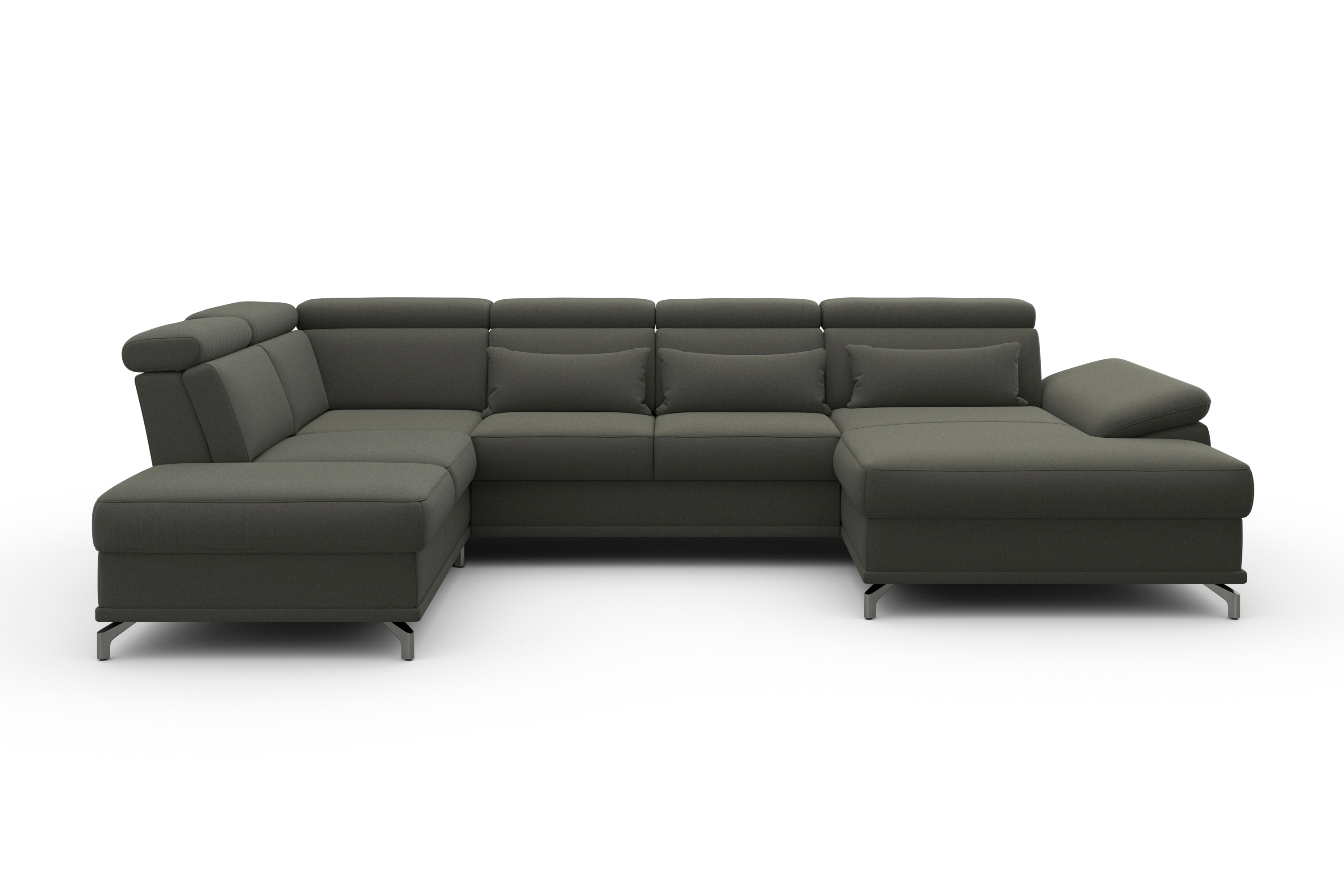 sit&more Wohnlandschaft "Cabrio U-Form, B: 359 cm, mit Sitztiefen-, Arm- & Kopfteilverstellung" 3 Nierenkissen, Federkern, optional Schlaffunktion und Stauraum