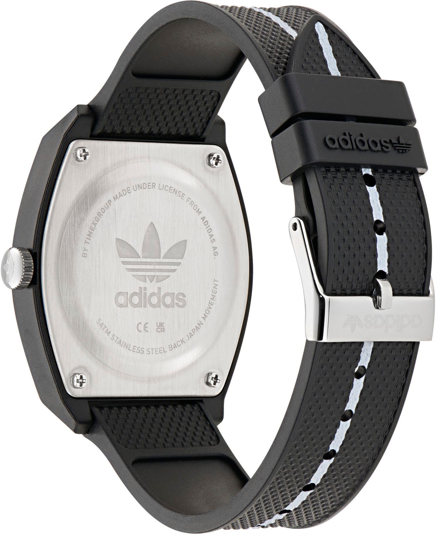 adidas Originals Quarzuhr »PROJECT TWO«, Armbanduhr, Herrenuhr, Damenuhr,Resinarmband,wasserabweisend bis 5 bar