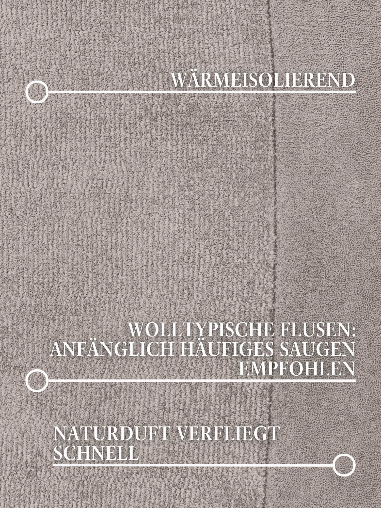 Teppich VILLEROY & BOCH "Wollteppich Kari", natur grau, H:17mm Ø:200cm, Nylon, Wolle, Teppiche, Teppich, Handgewebt, Wolle, Bordüre, Einfarbig, Läufer, Wohnzimmer, Organisch 3