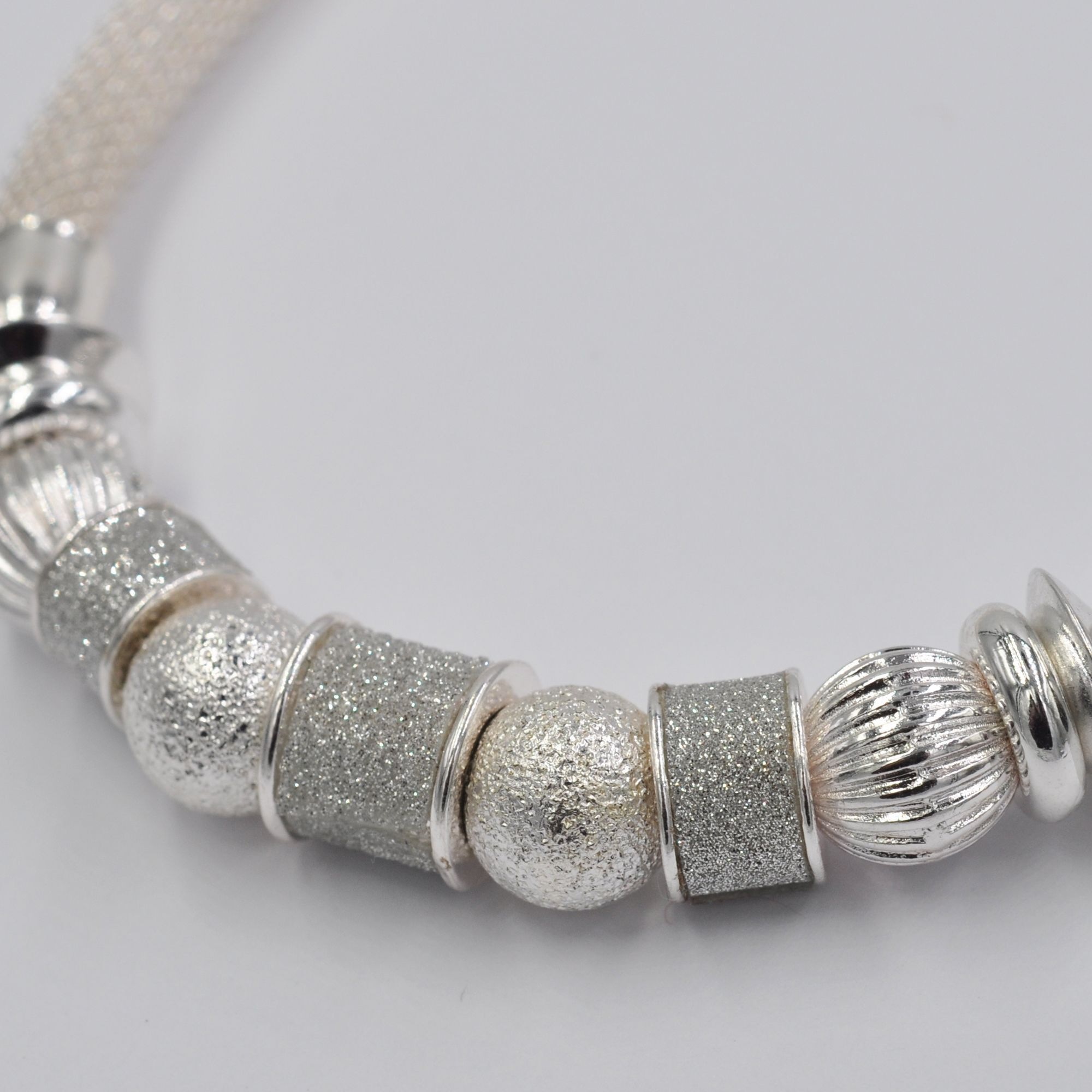 Steuer Collierkettchen »Metall 48+7,0cm + 19,0cm Stretch Mesh Kugeln Metall«