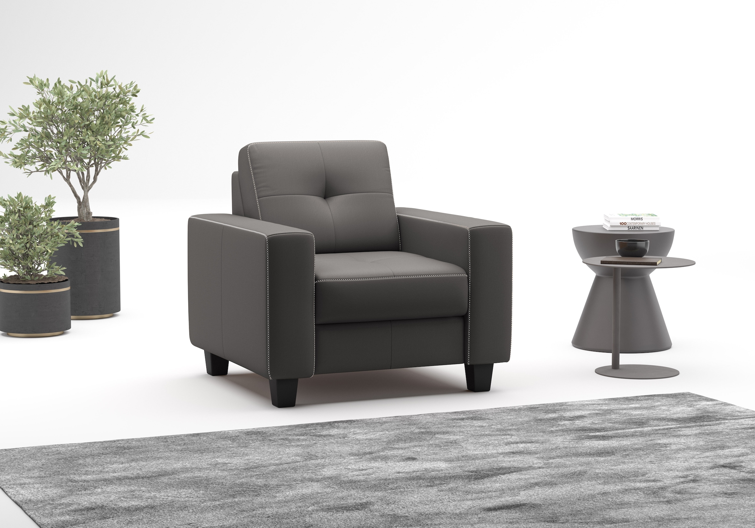 Home affaire Sessel "Varese" Kreuznaht in beige günstig online kaufen