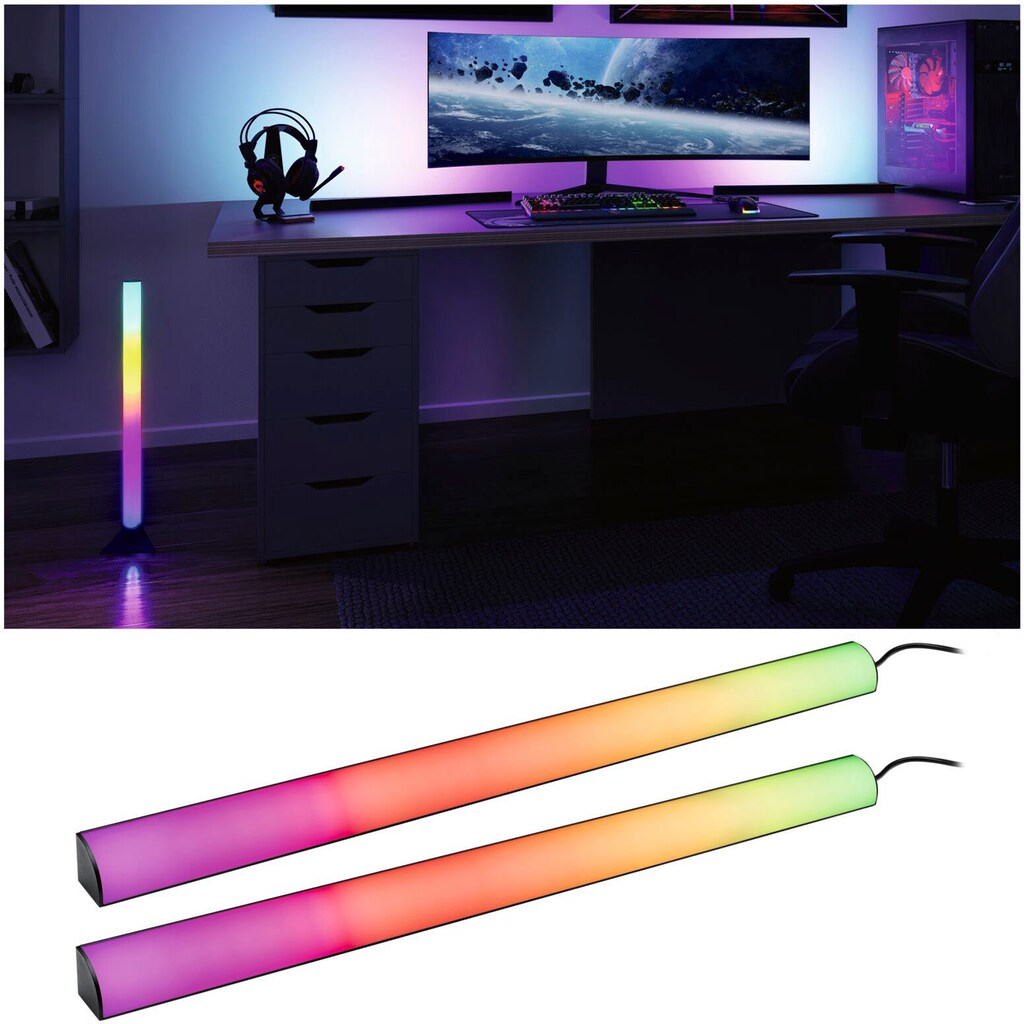 Paulmann LED-Streifen »EntertainLED Lightbar Dynamic Rainbow RGB 30x30mm 2x1W 2x48lm«, 2 St.-flammig