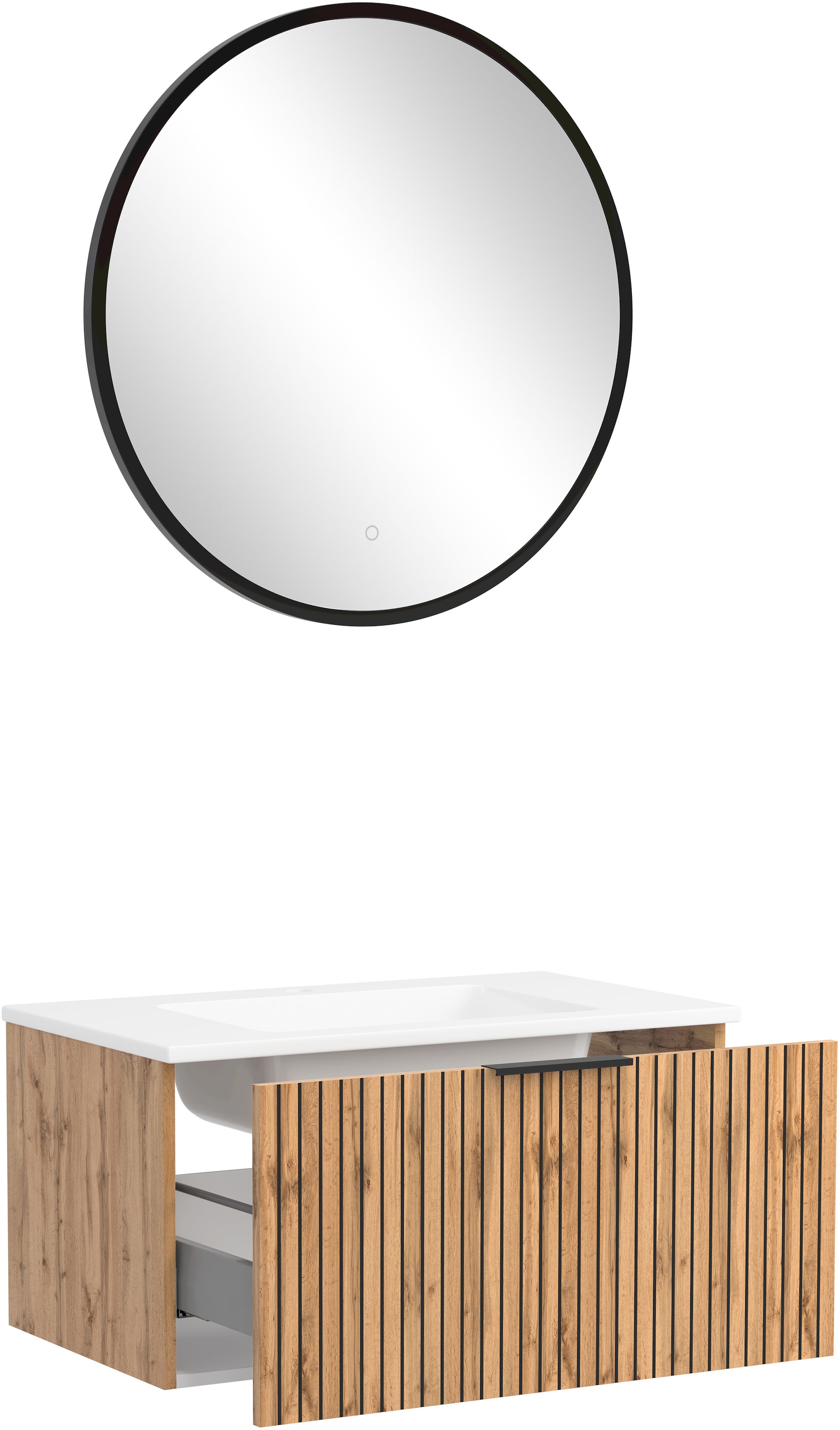 welltime Badmöbel-Set »Welltime, Carlton Waschtisch-Set, 80 oder 120 cm, gestreift« 2 Stk. tlg.