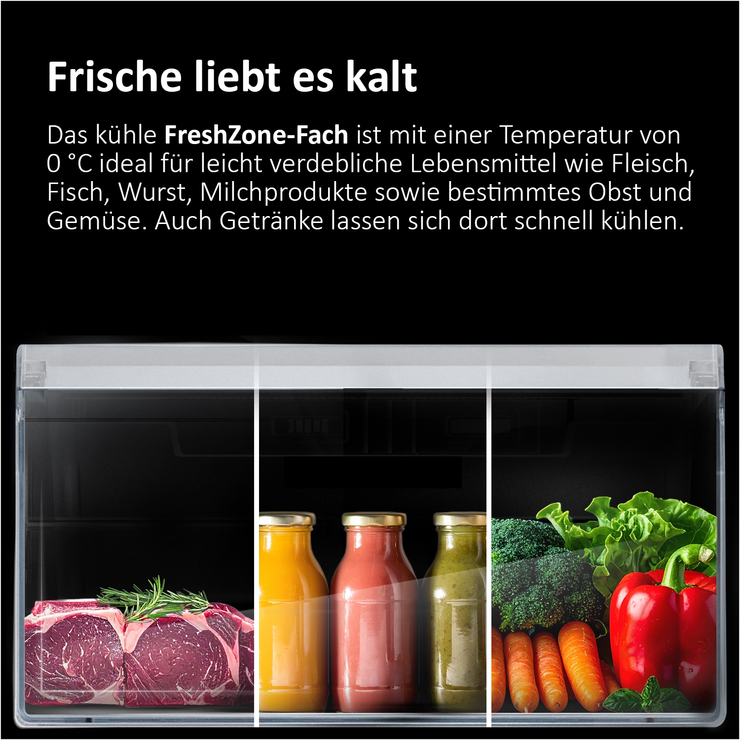 Haier Kühl-/Gefrierkombination »HDPR1618CNPK« 185 cm hoch 59,5 cm breit FreshZone (0 °C): Ideal für leicht verderbliche Lebensmittel