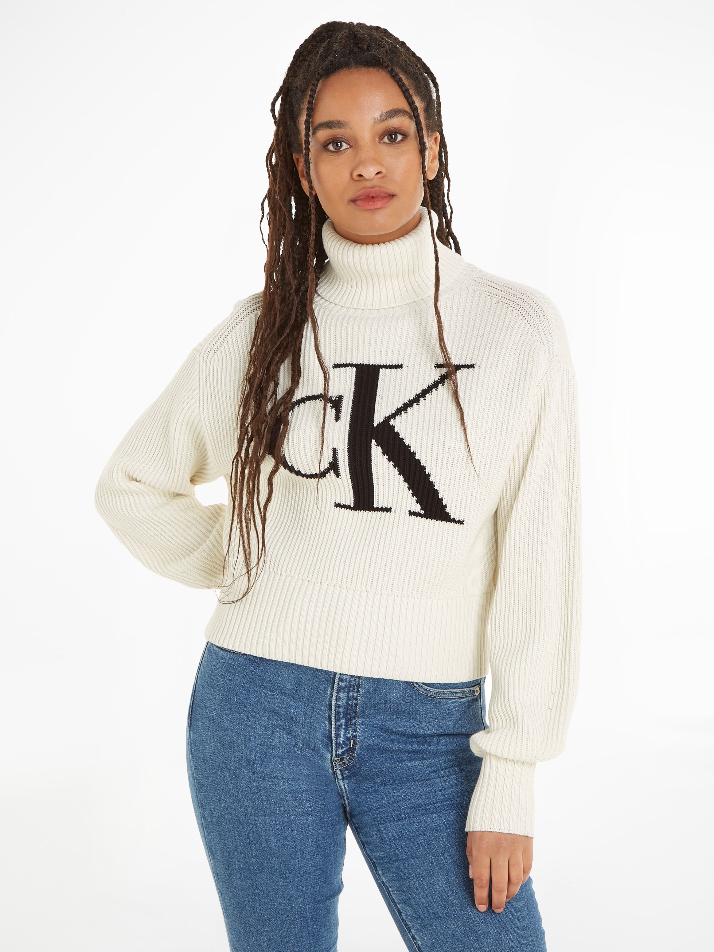 Calvin Klein Jeans Rollkragenpullover | SWEATER« »BLOWN UP CK für BAUR LOOSE kaufen
