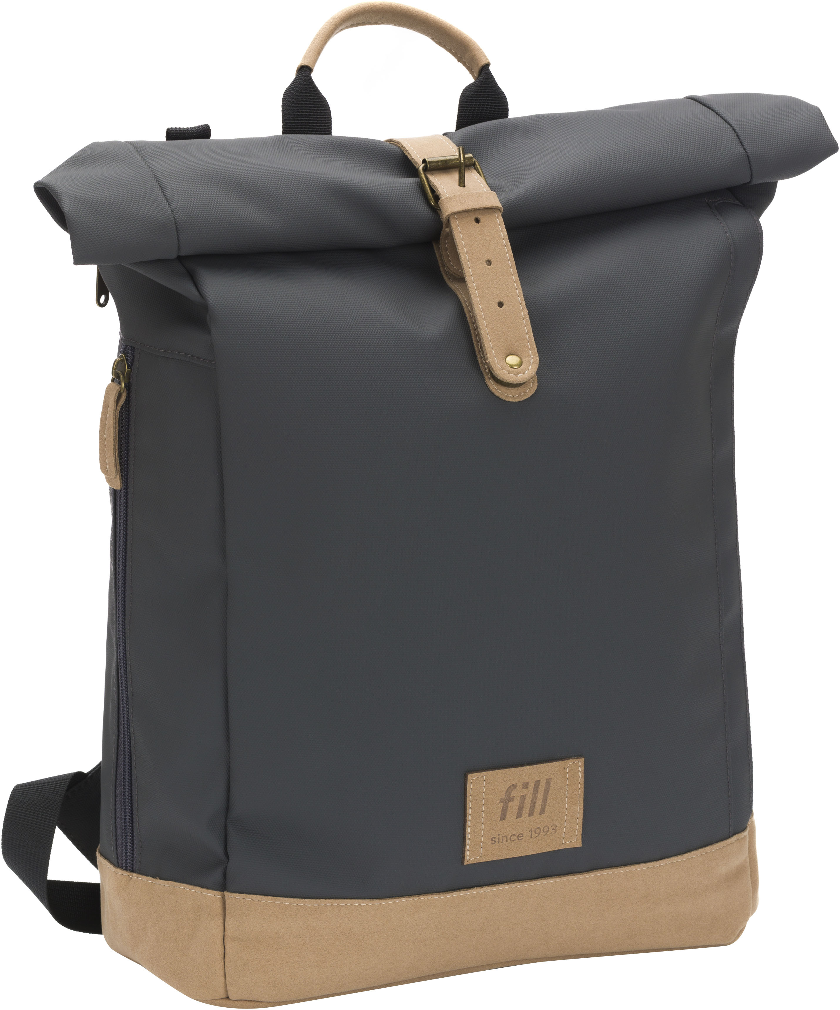 Wickelrucksack FILLIKID "Rolltop Berlin stone grey", Baby, Gr. B/H/T: 39cm x 53cm x 16cm, grau (stone grau), Polyamid, Polyurethane, Rucksäcke, inkl. Wickeltunterlage