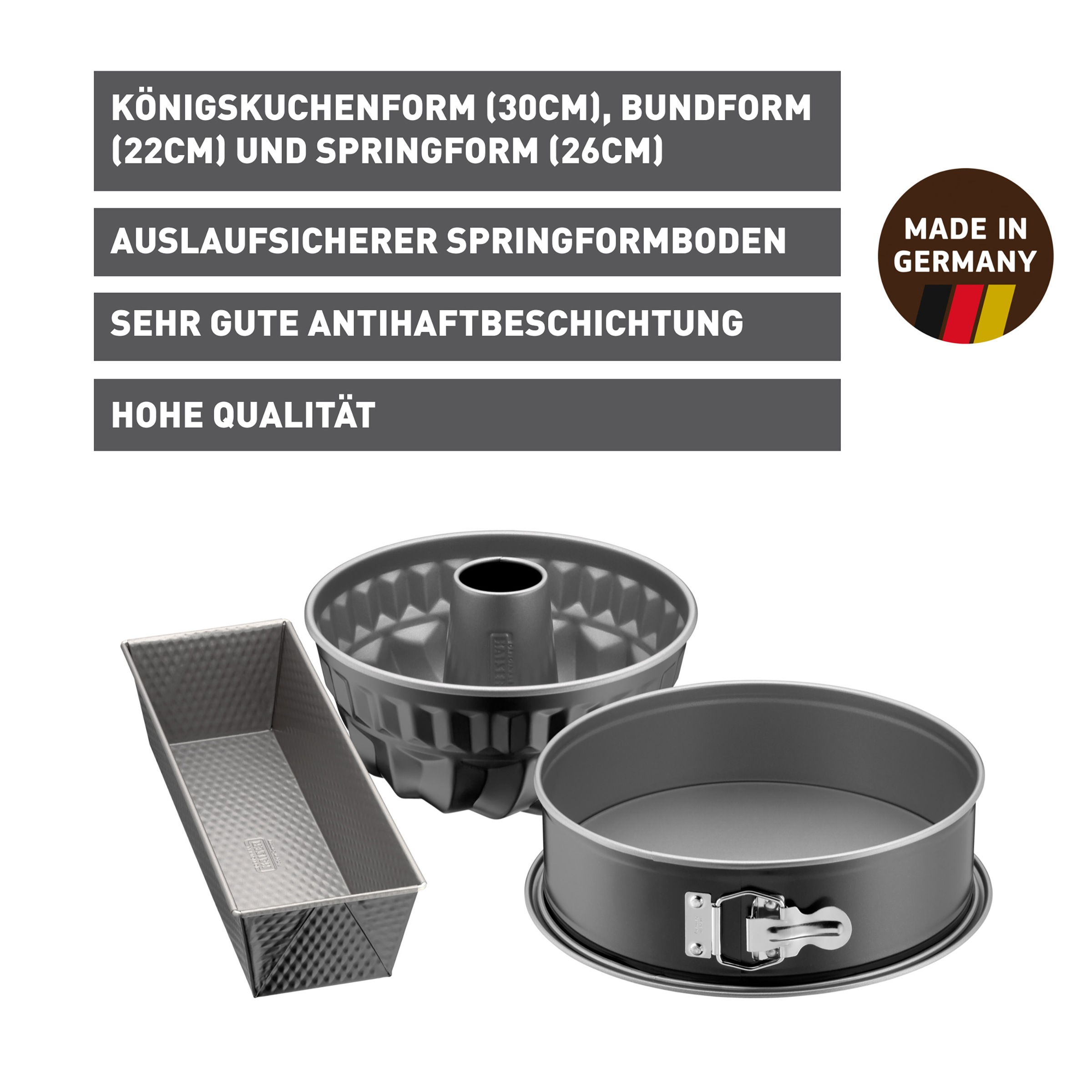 Kaiser Backformen Backform "Inspiration" Springform, Königskuchenform, Guge günstig online kaufen