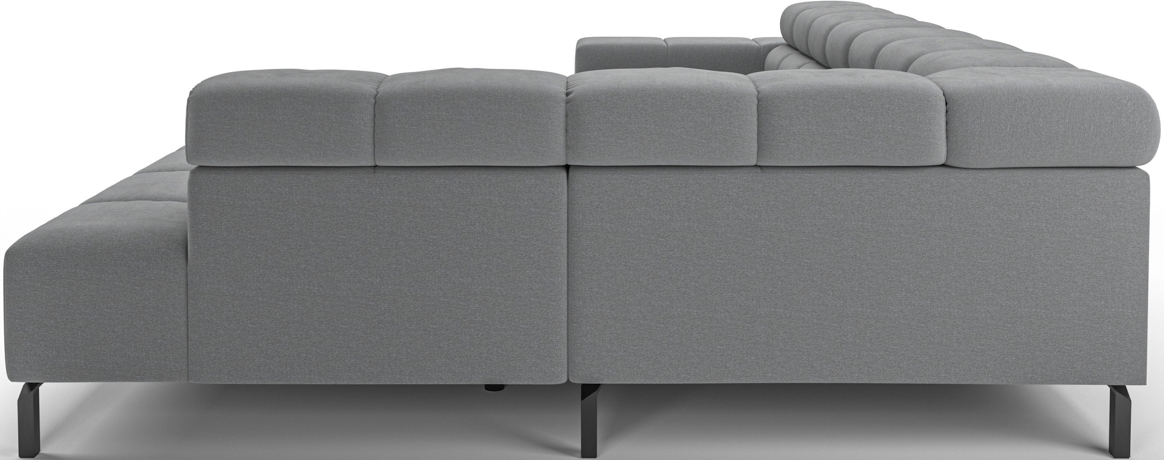 INOSIGN Ecksofa »Ancona New, wahlweise motorische Sitztiefenverstellung, auch in Cord«, feine Steppung, mit Kopfteilverstellung, 3 Zierkissen, L-Form