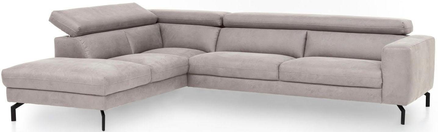 Places of Style Ecksofa »Olanta, L-Form«, mit verstellbaren Kopfstützen