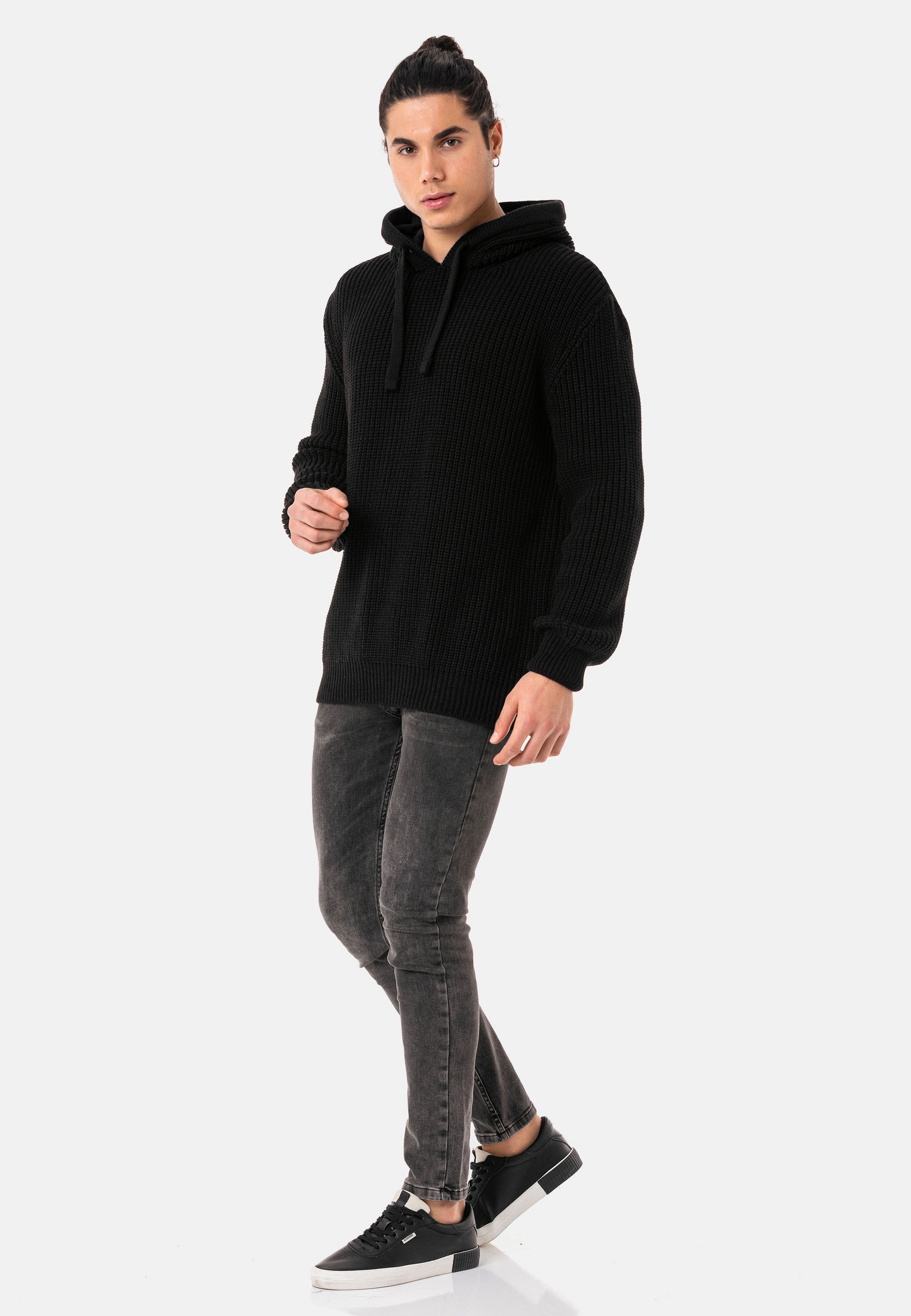 RedBridge Kapuzensweatshirt »Long Beach«, locker geschnittener Strickpulli mit Kapuze