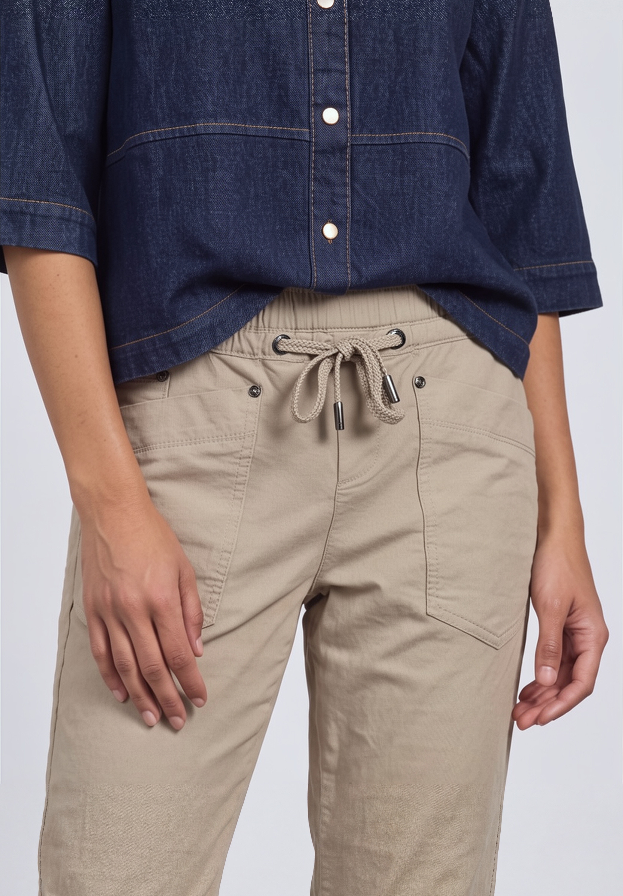 STREET ONE Cordhose  Loose Fit mit elastischem Bund, 7/8-Länge