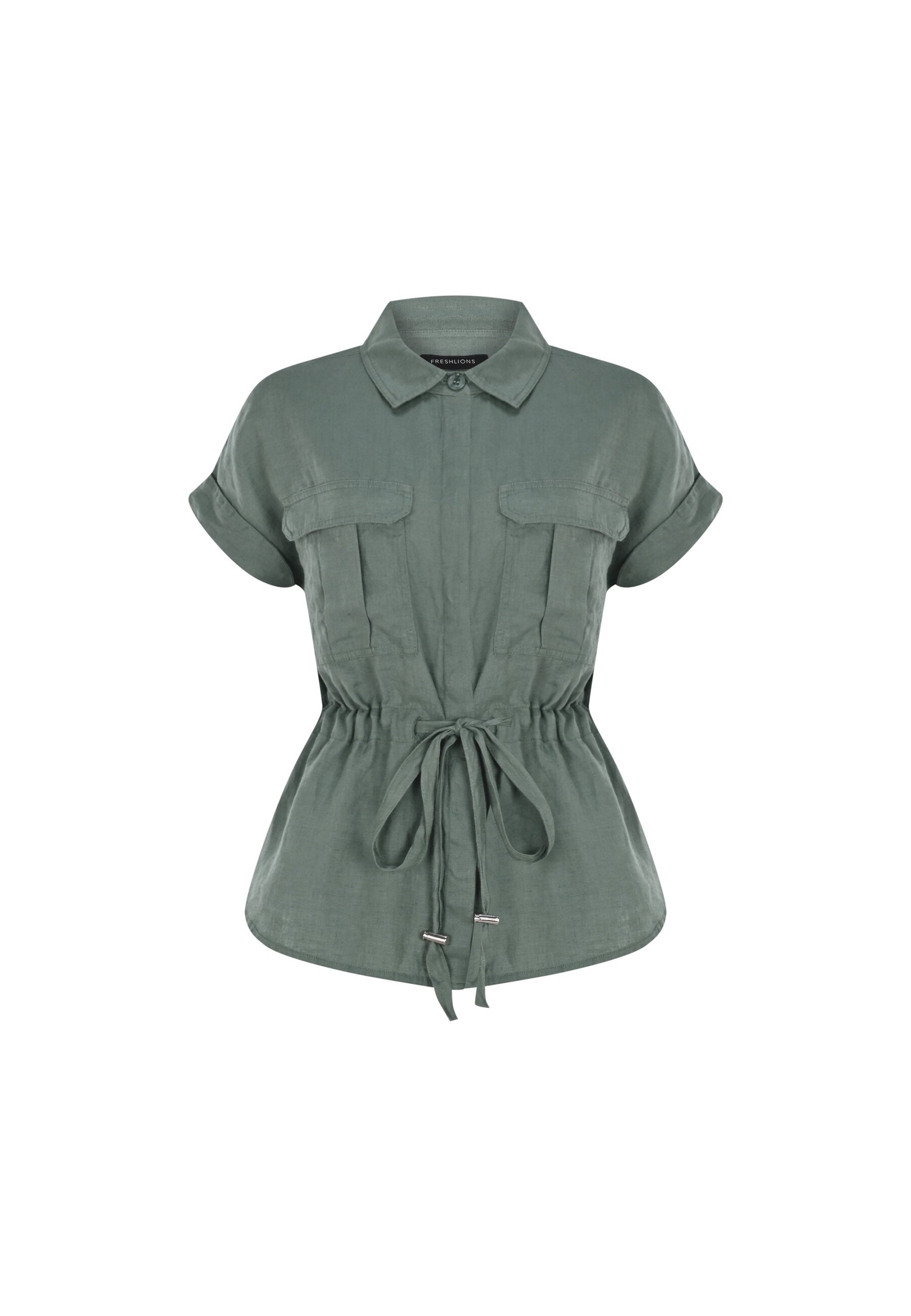 Thumbnail - freshlions Klassische Bluse "Zoey" 1 Stk. mit Bindeband in der Taille