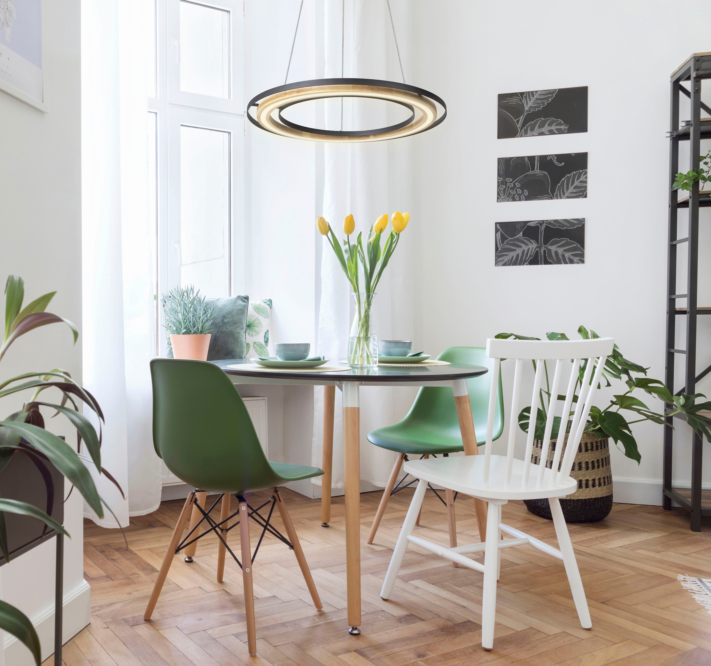 Home affaire LED Pendelleuchte »Percht«, 1 flammig, Leuchtmittel LED-Board | LED fest integriert, Dimmbar über Wandschalter, in der Höhe anpassbar
