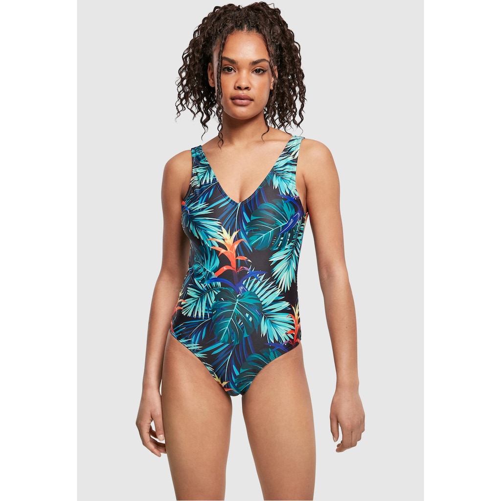 URBAN CLASSICS Monokini »Urban Classics Damen Ladies High Leg Pattern Swimsuit«