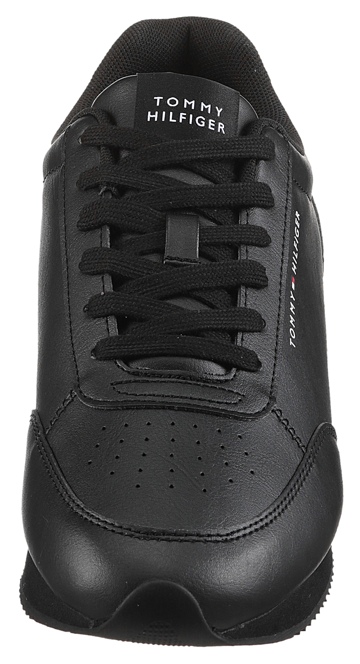 Tommy Hilfiger Sneaker »LO RUNNER PU MIX«, Freizeitschuh, Halbschuh, Schnürschuh mit gepolstertem Schaftrand