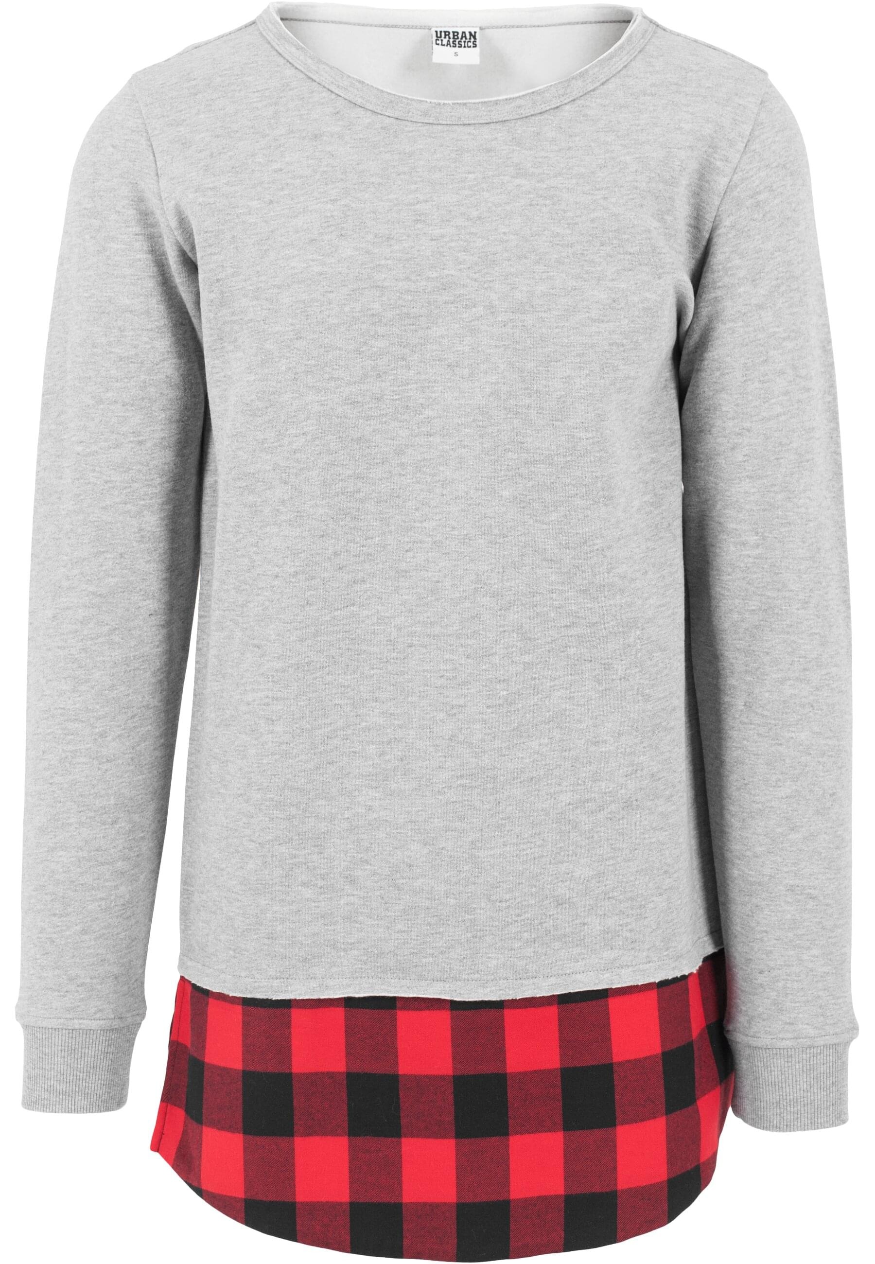 URBAN CLASSICS Rundhalspullover "Urban Classics Herren Long Flanell Bottom Open Edge Crewneck"