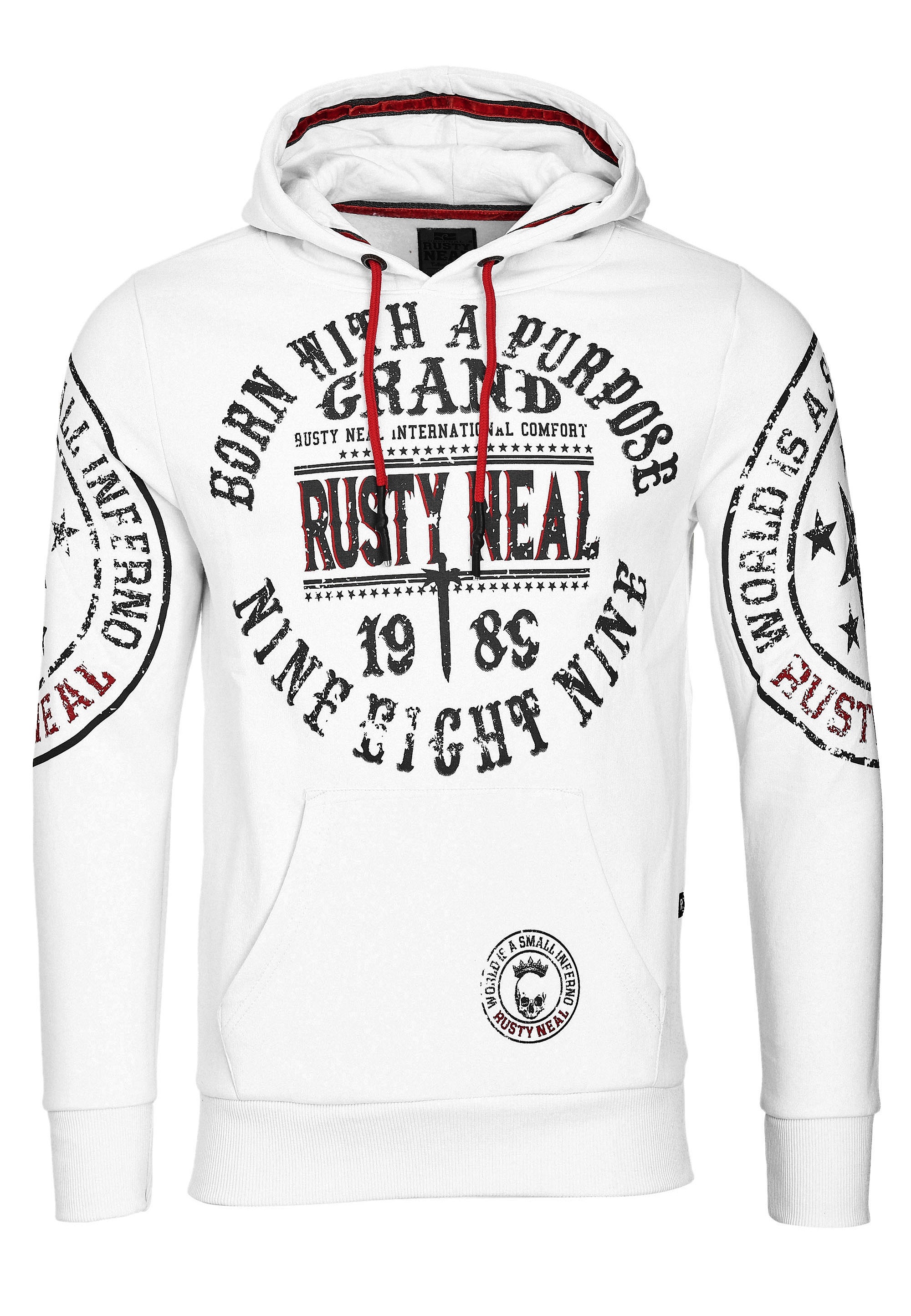Rusty Neal Kapuzensweatshirt, mit coolen Markenprints