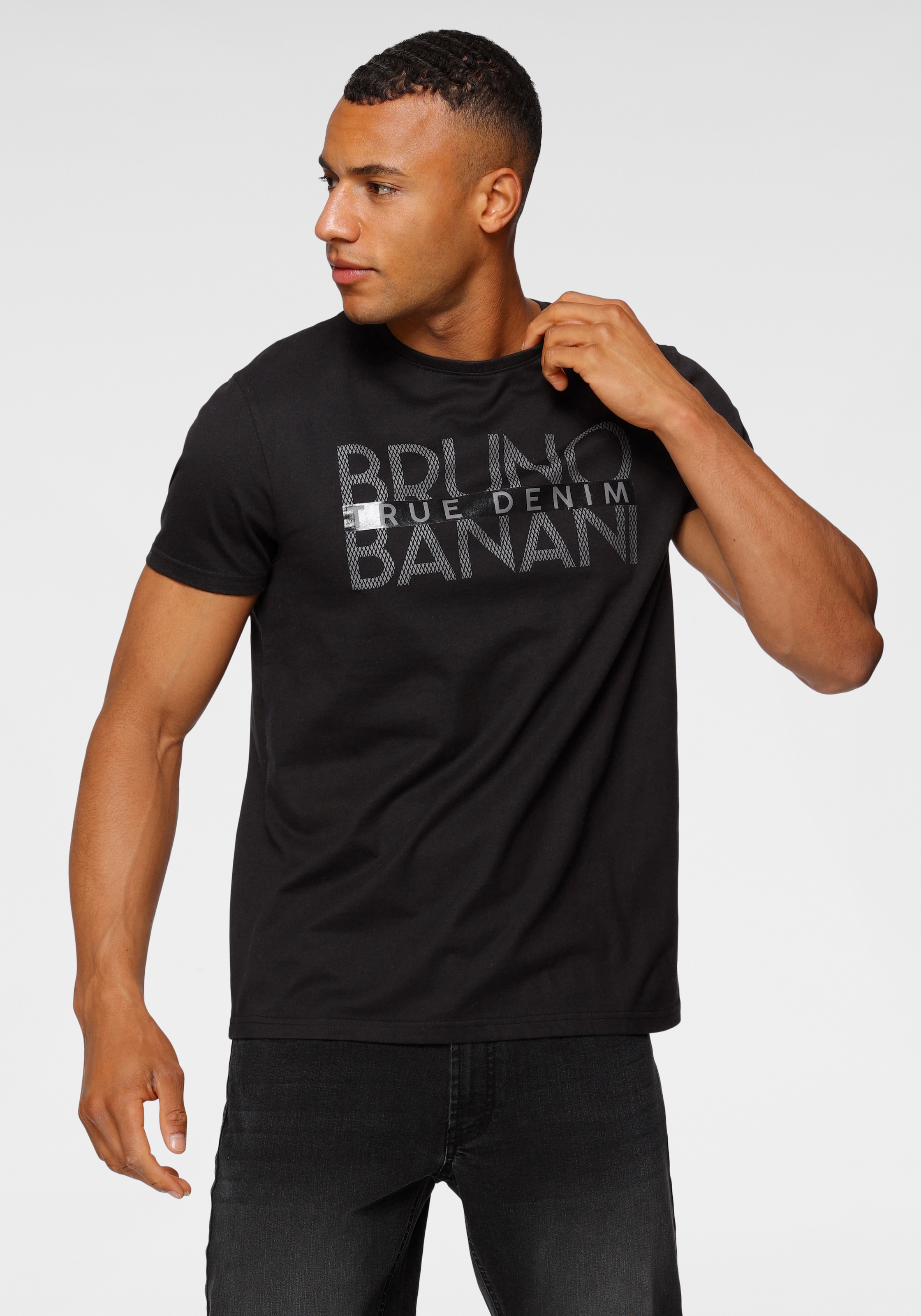 Bruno Banani T-Shirt, mit ▷ glänzendem | Print kaufen BAUR