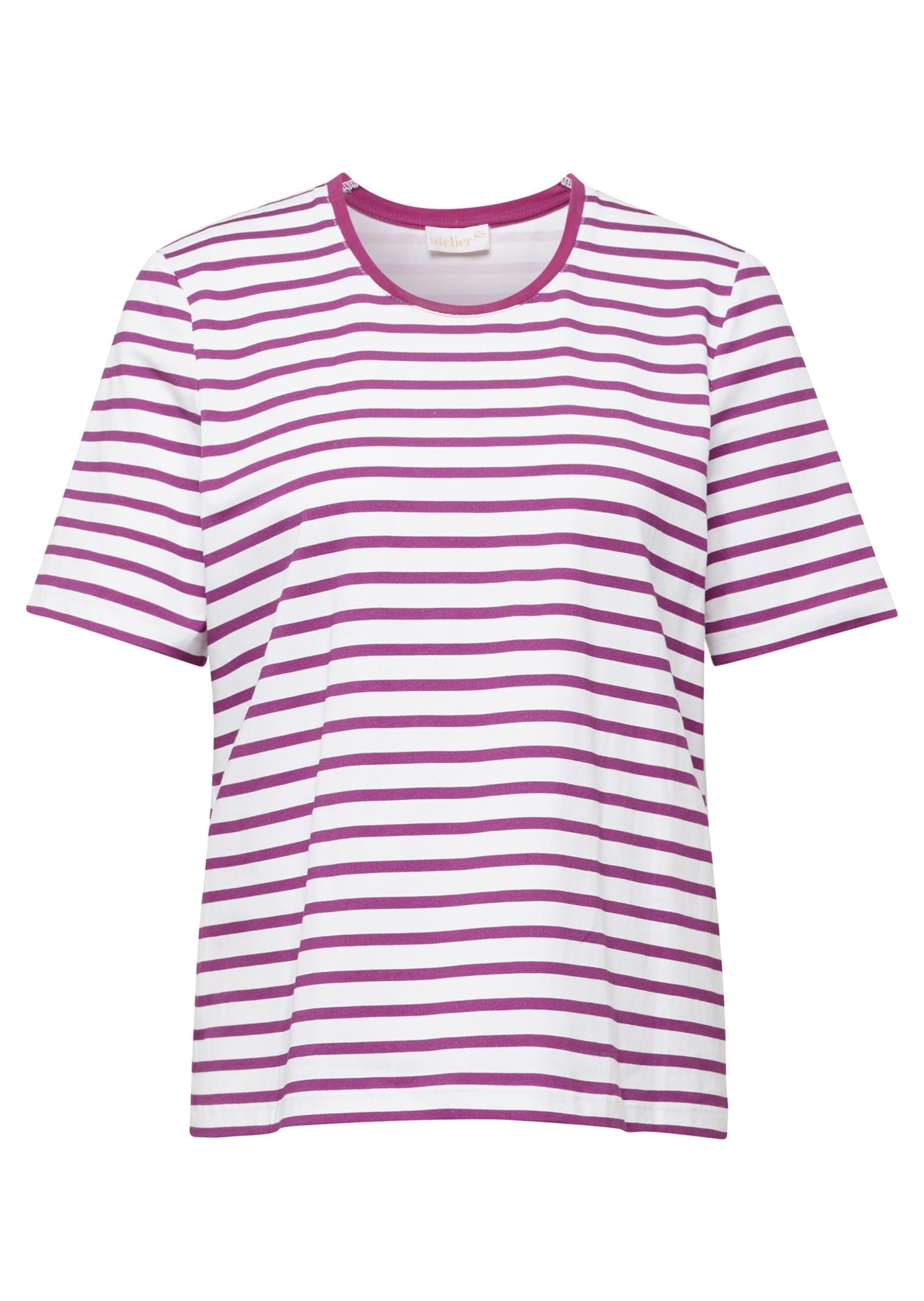GOLDNER Kurzarmshirt "Jerseyshirt im Streifen-Look" Ohne