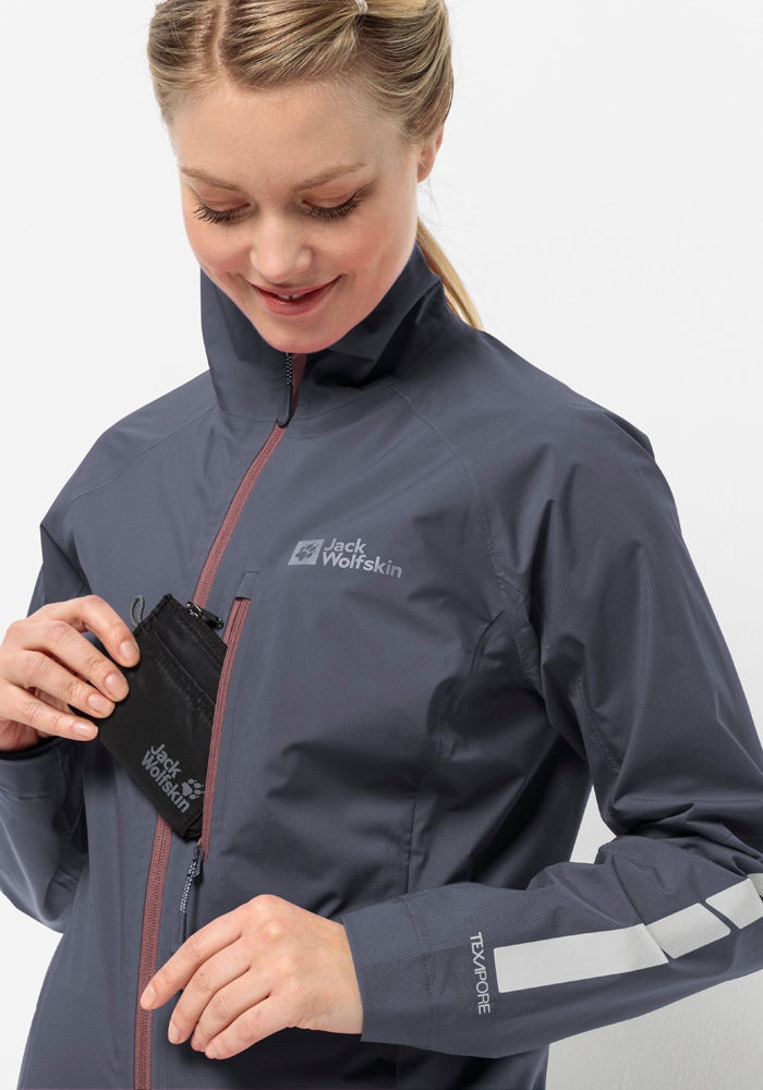 Jack Wolfskin Fahrradjacke »MOROBBIA 2.5L JKT W«, mit Kapuze