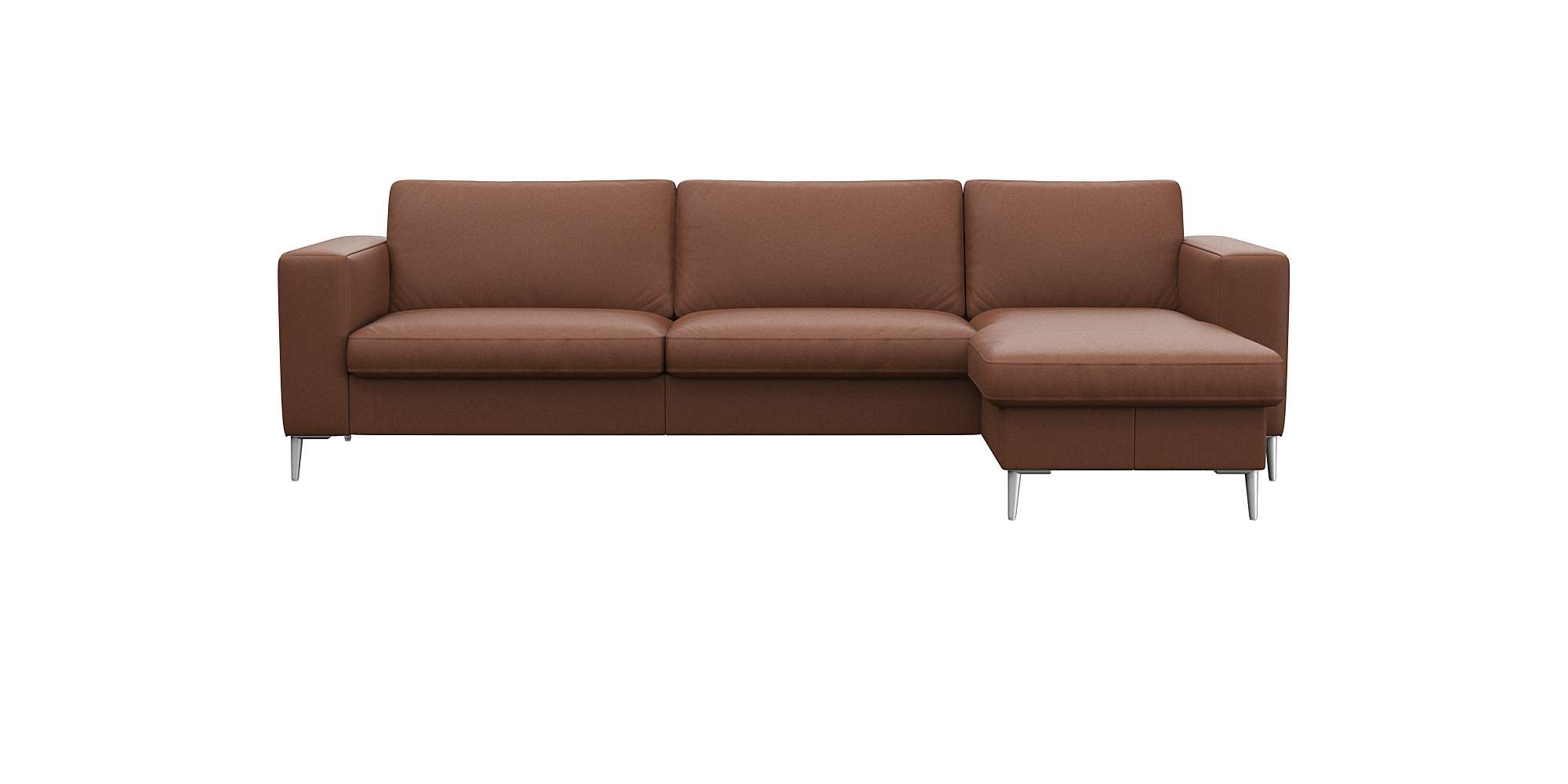 FLEXLUX Ecksofa "Fiore, super Sitzkomfort durch Kaltschaum im Sitz, L-Form" breite Armlehnen, Füße Alu