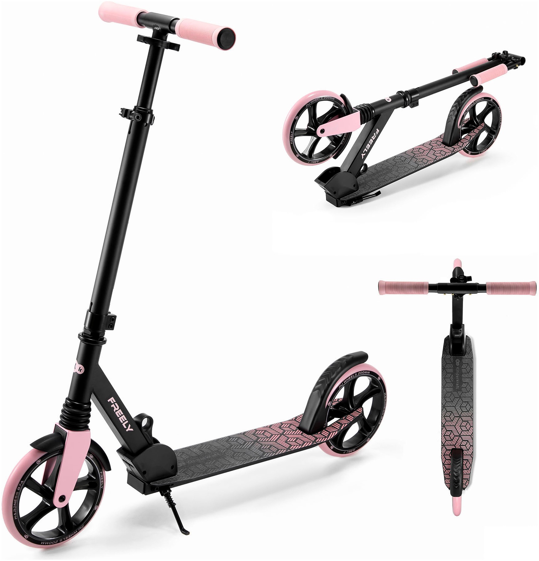 KINDERKRAFT Kinder Tretroller "FREELY"rosa, B:11cm, Roller