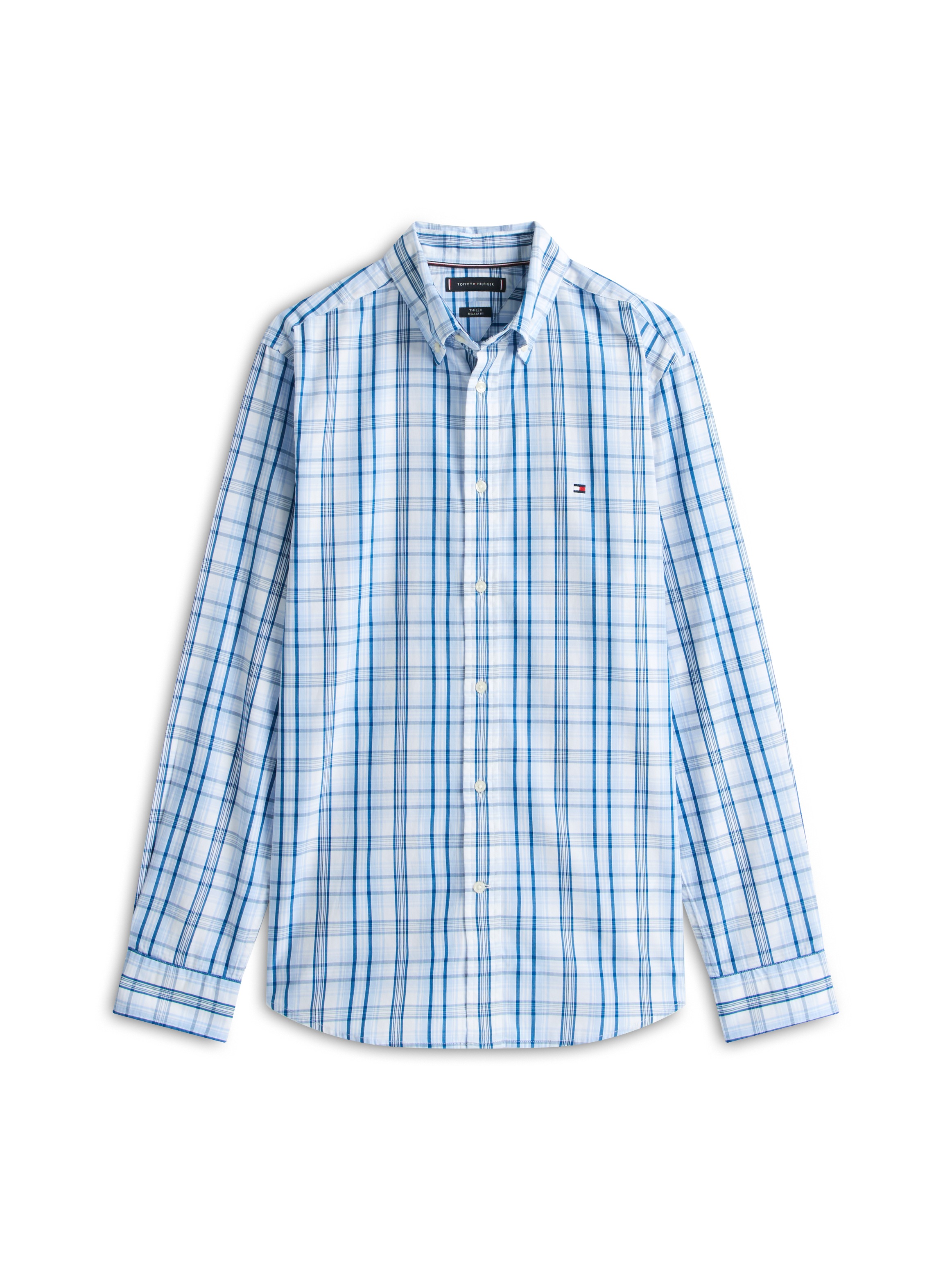 Tommy Hilfiger Flex Poplin Medium Check Long Sleeve Shirt White/Check XXL 3